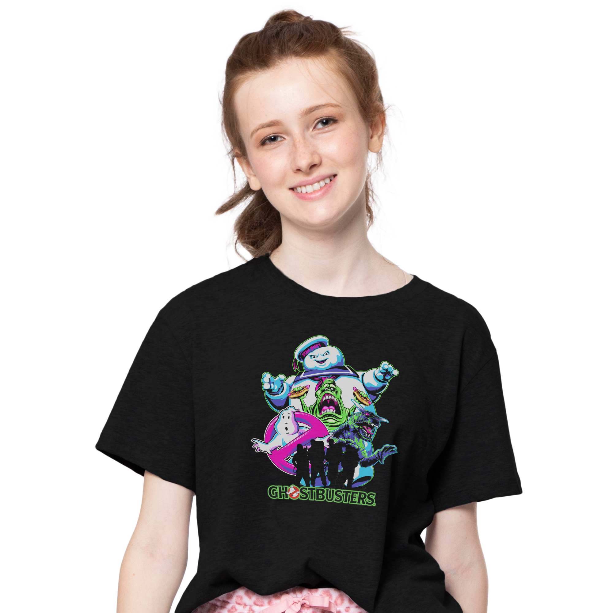 Neon Retro Ghostbusters Graphic Tee