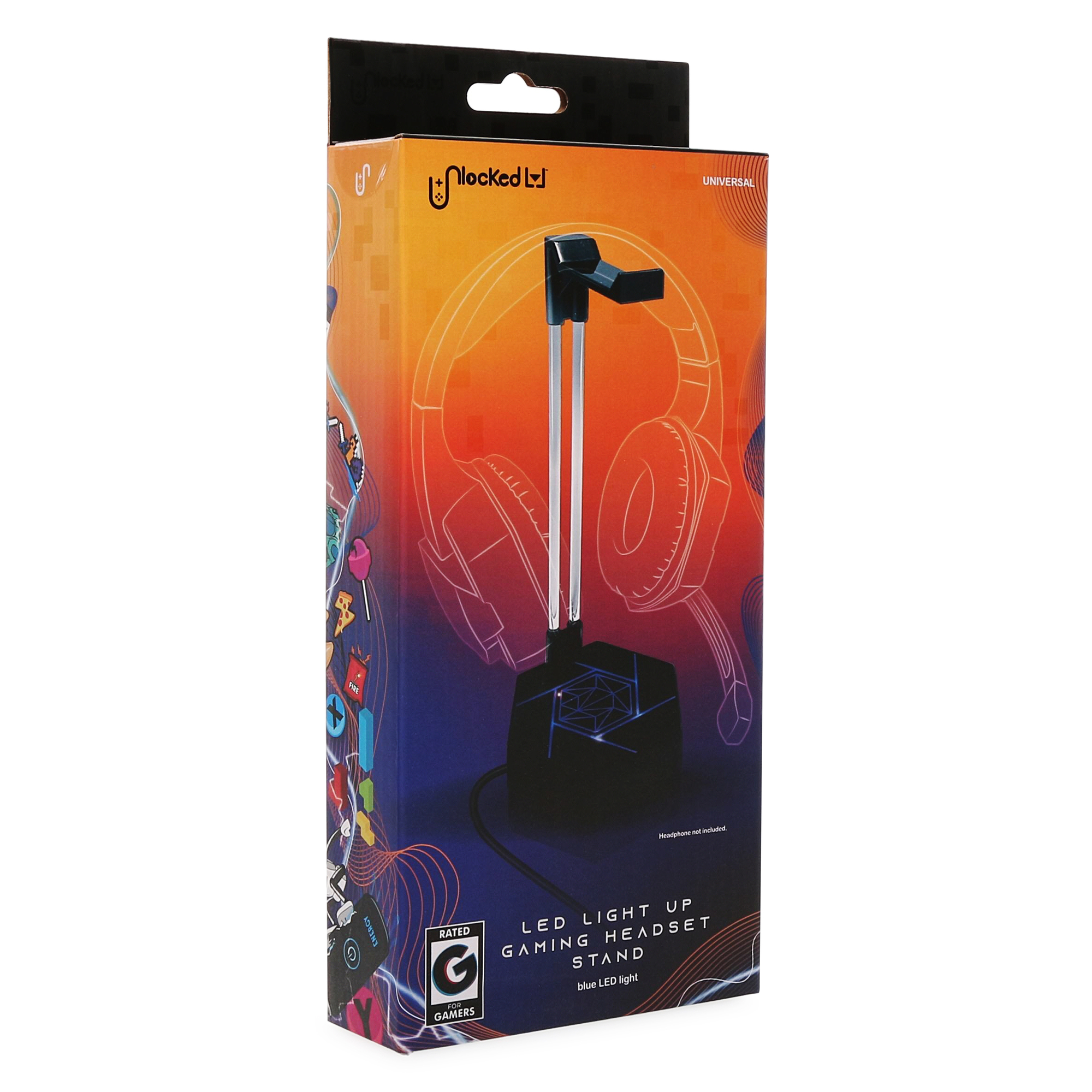 Unlocked Lvl™ Black & Blue Light Up LED Gaming Headset Stand
