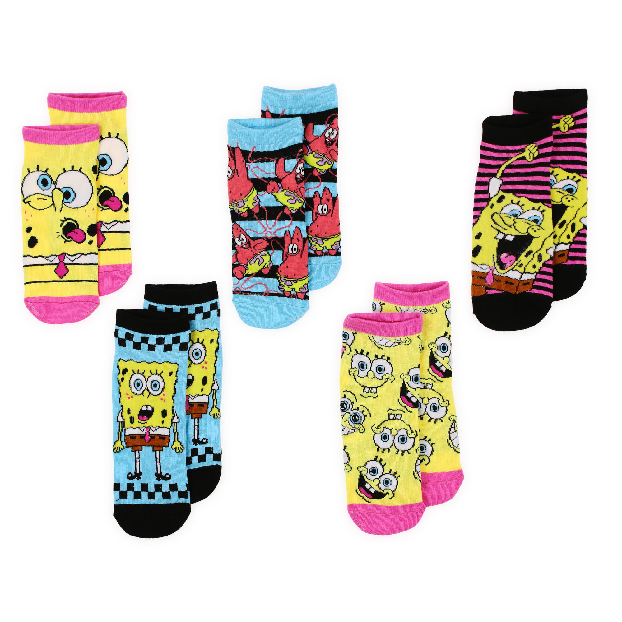 Ladies Spongebob Squarepants™ Funny Faces Low Cut Socks