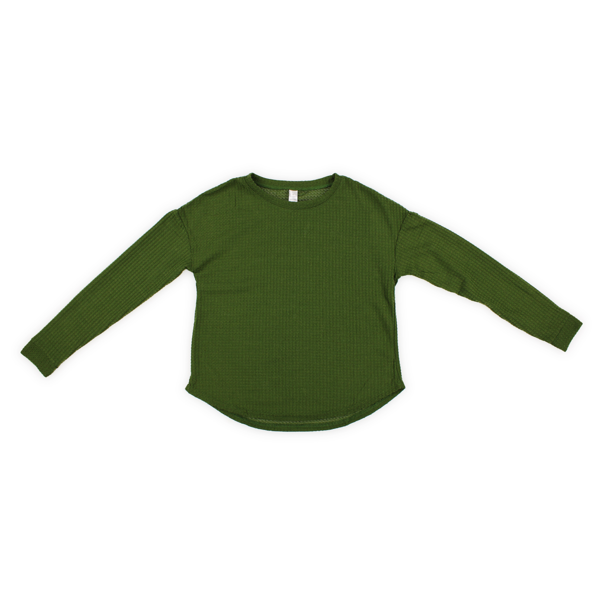 Juniors Waffle Knit Lounge Top - Green