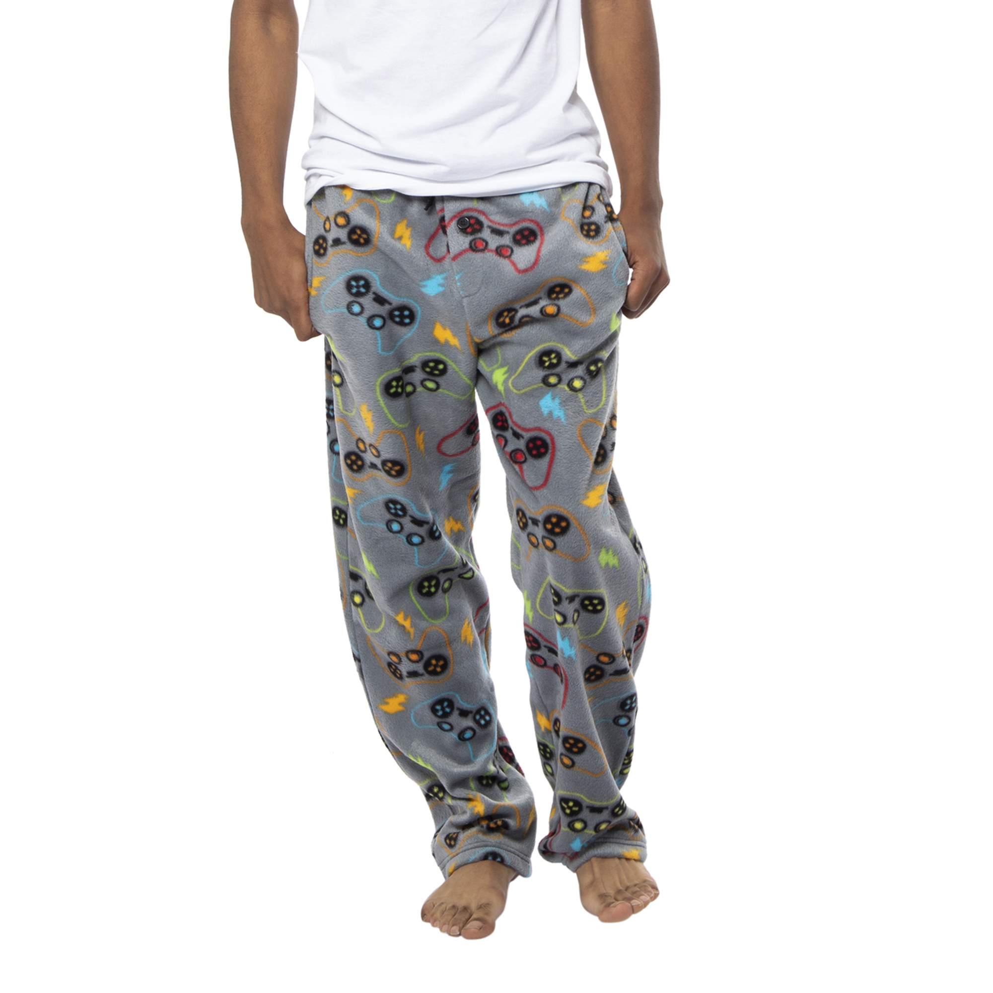 Young Men's Plush Lounge Pants - Gaming Controllers