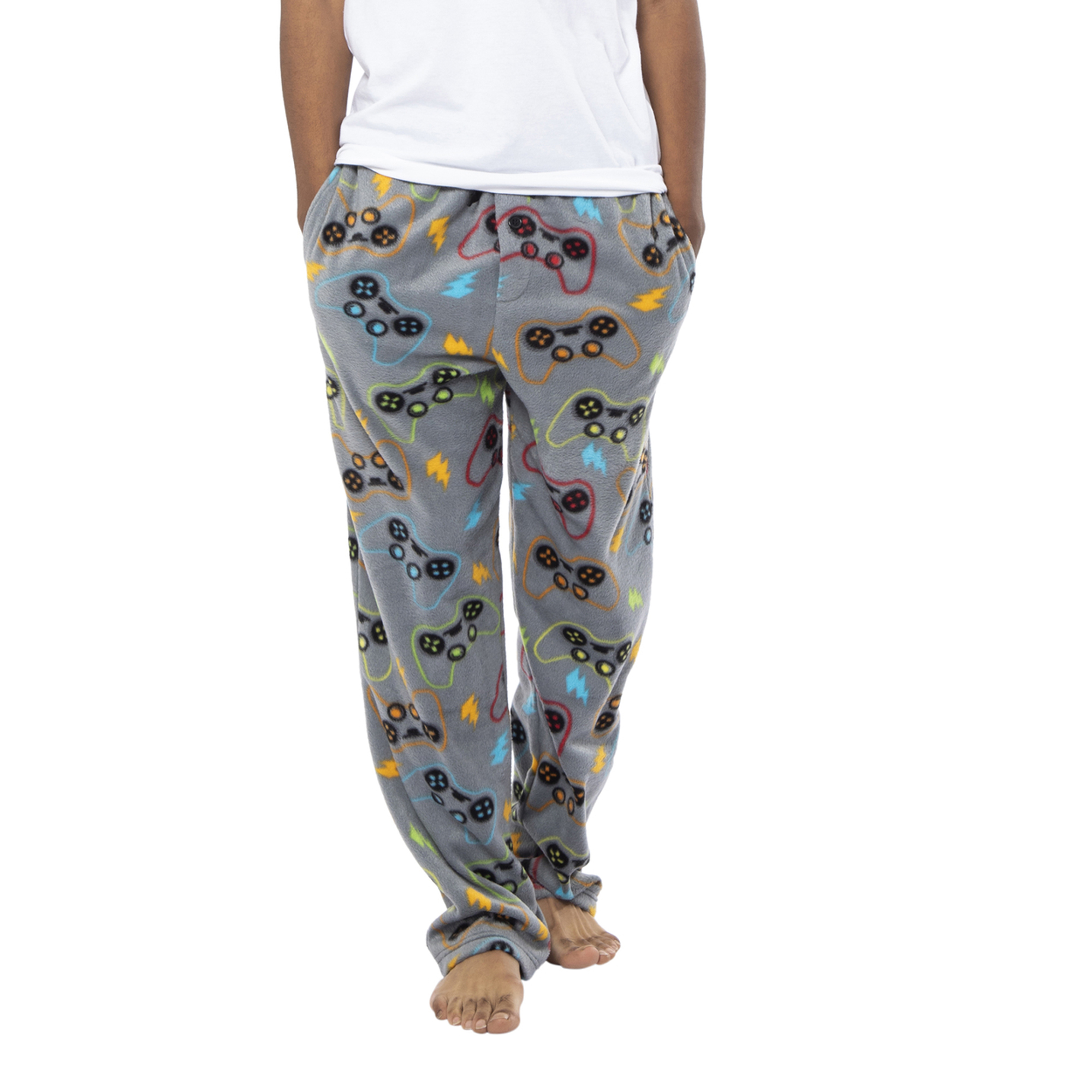 Young Men's Plush Lounge Pants - Gaming Controllers