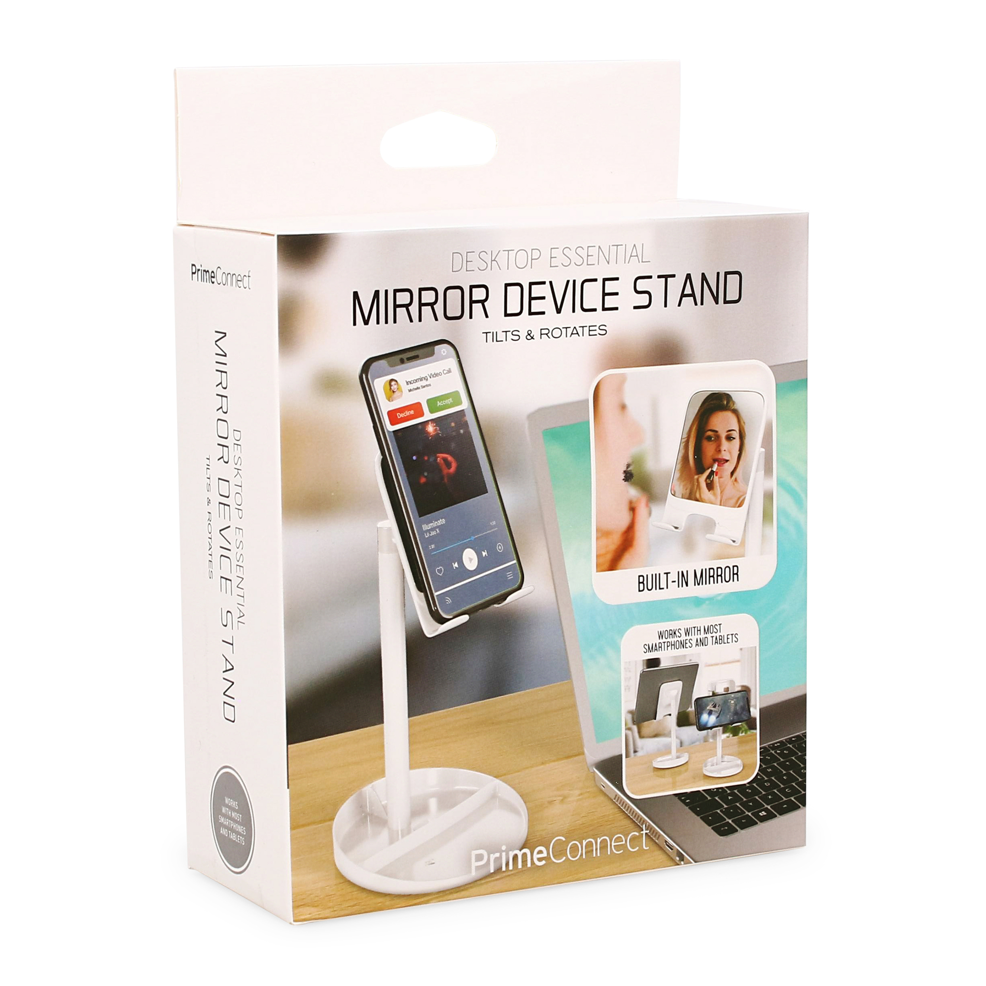 Desktop Tablet/Phone Stand With Vanity Mirror