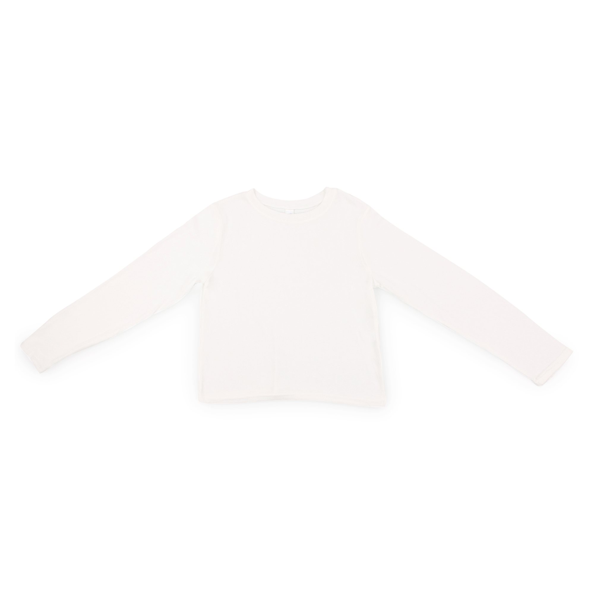 Juniors Long Sleeve Crop Top - White