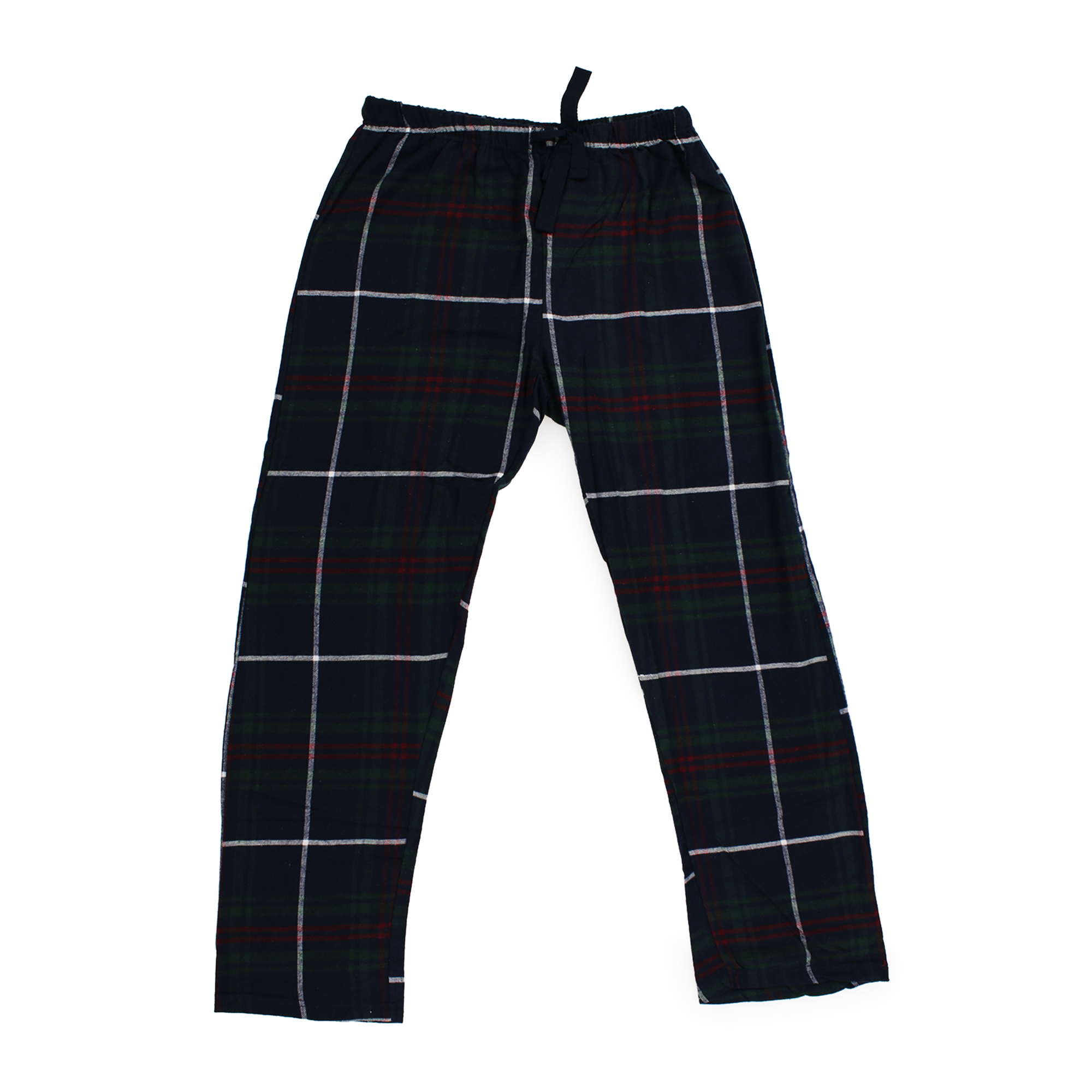 Young Men's Navy Plaid Flannel Lounge Pants