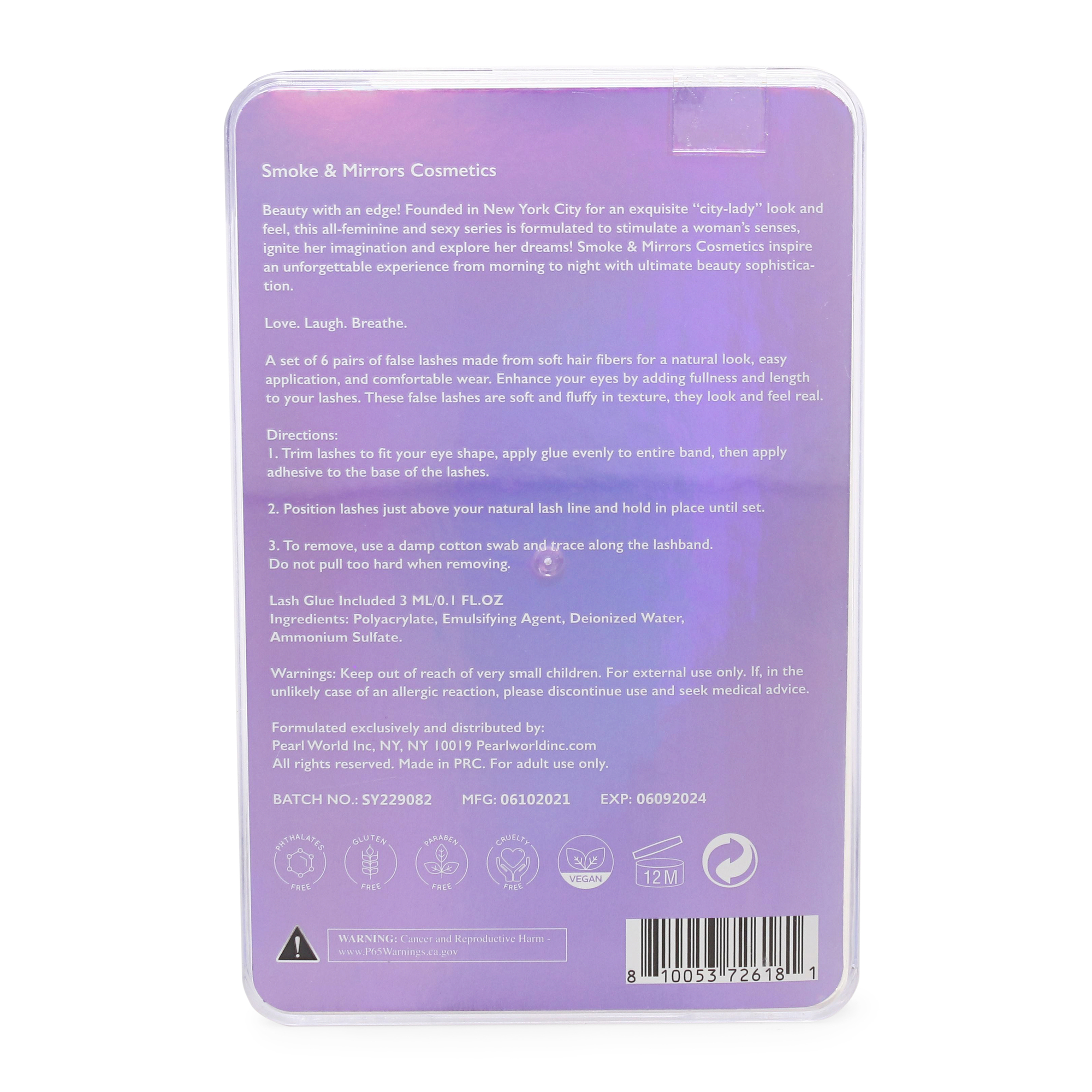 Live, Love, Lash Fake Eyelashes 6-Pair Set With Glue & Case