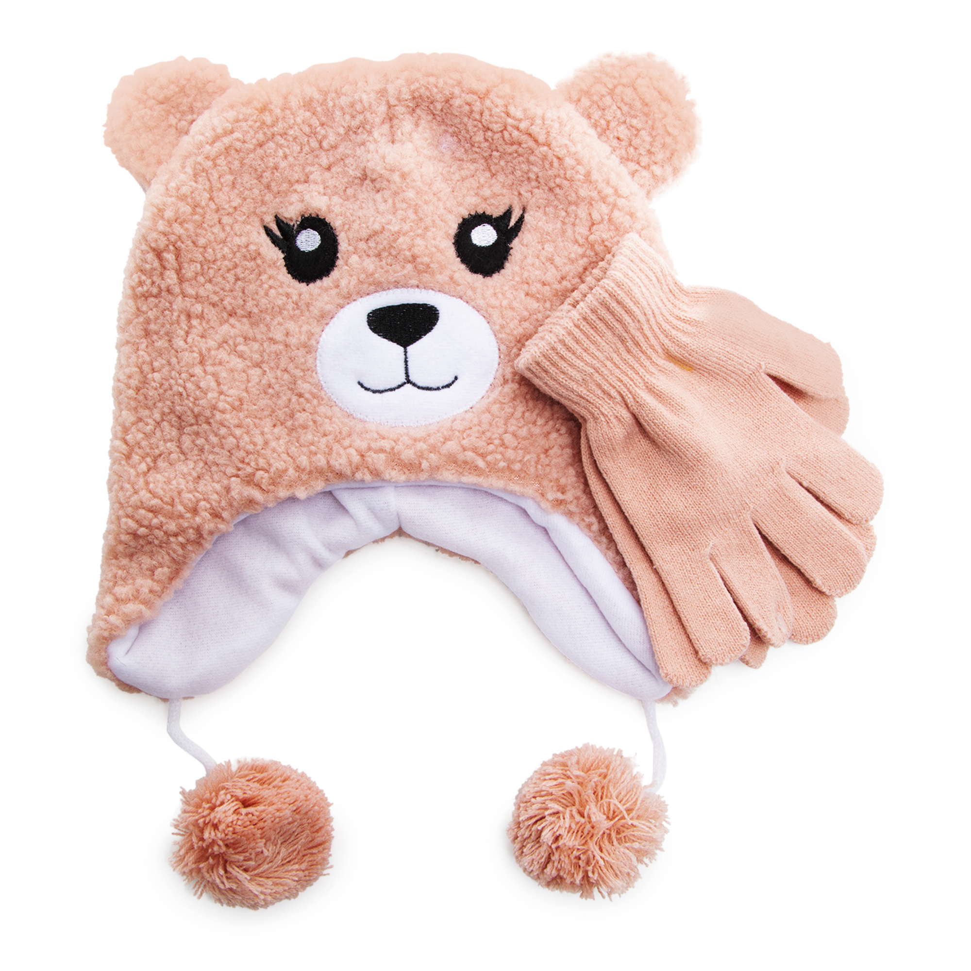 Kid's Winter Hat & Gloves Set - Bear
