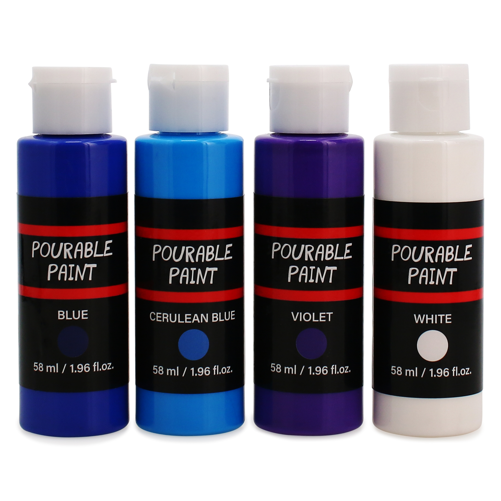 Pourable Paint Set 4-Count/58ml Each