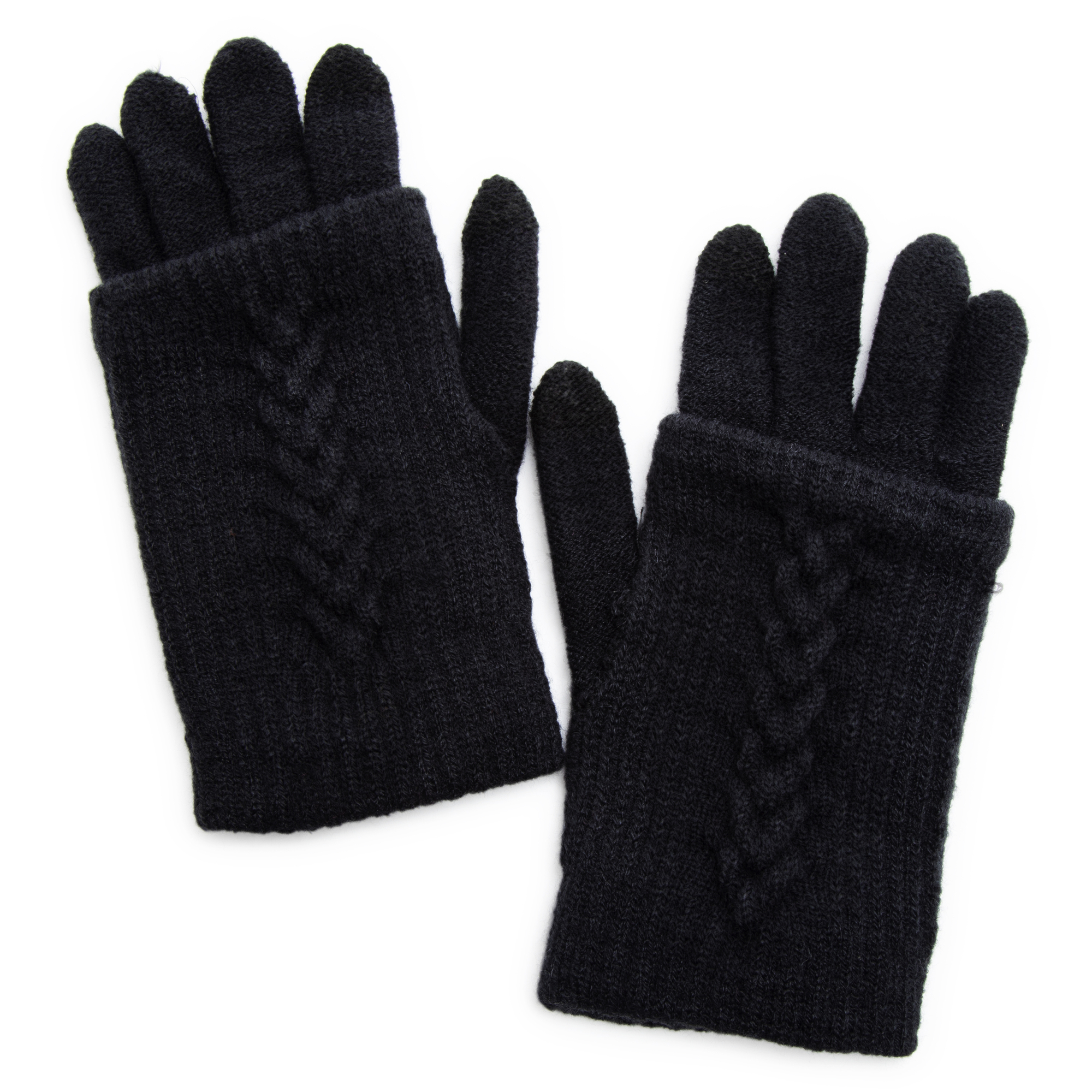 2 1 Cable Knit Gloves w/ Texting Tips
