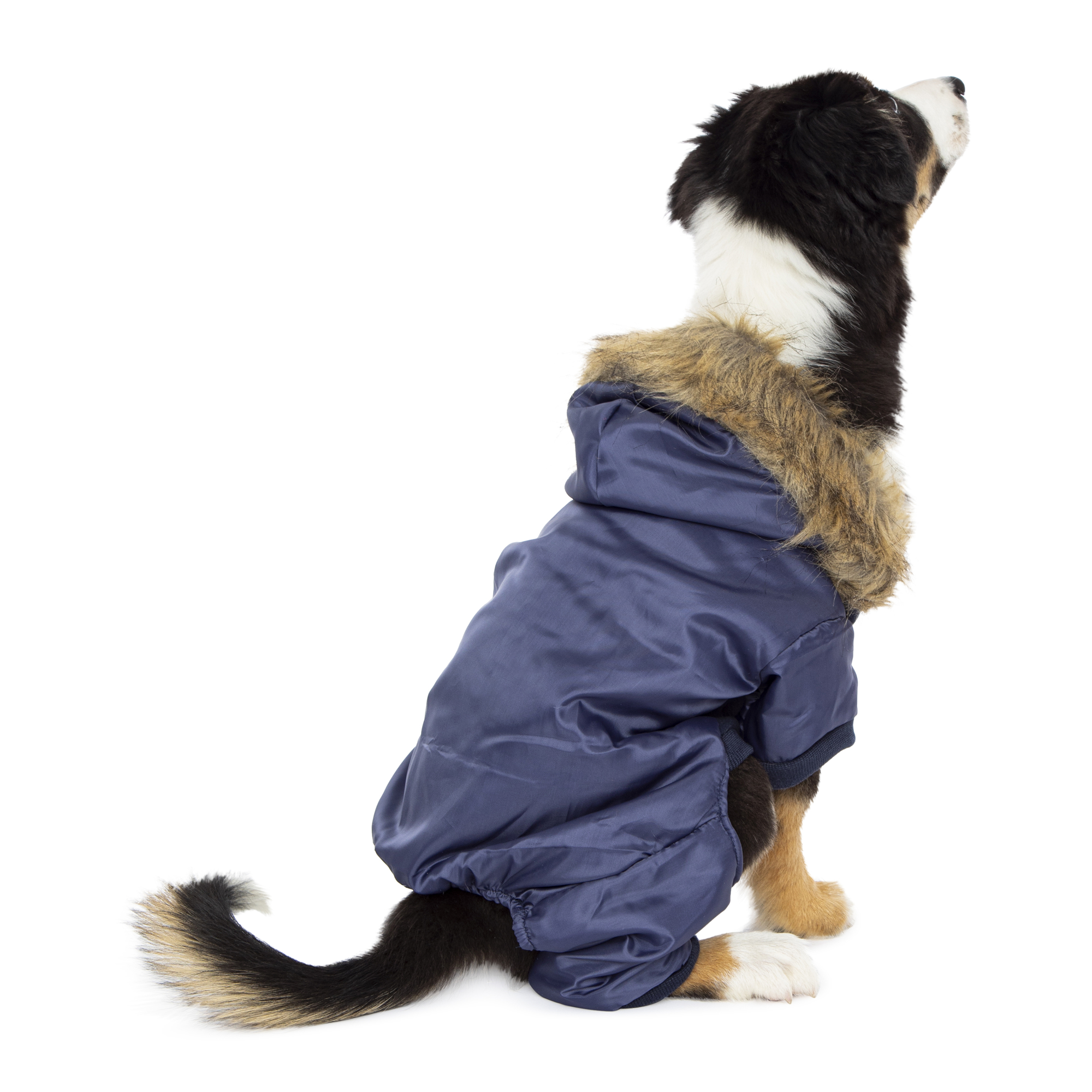 Pet Snowsuit With Faux Fur Trim Hood