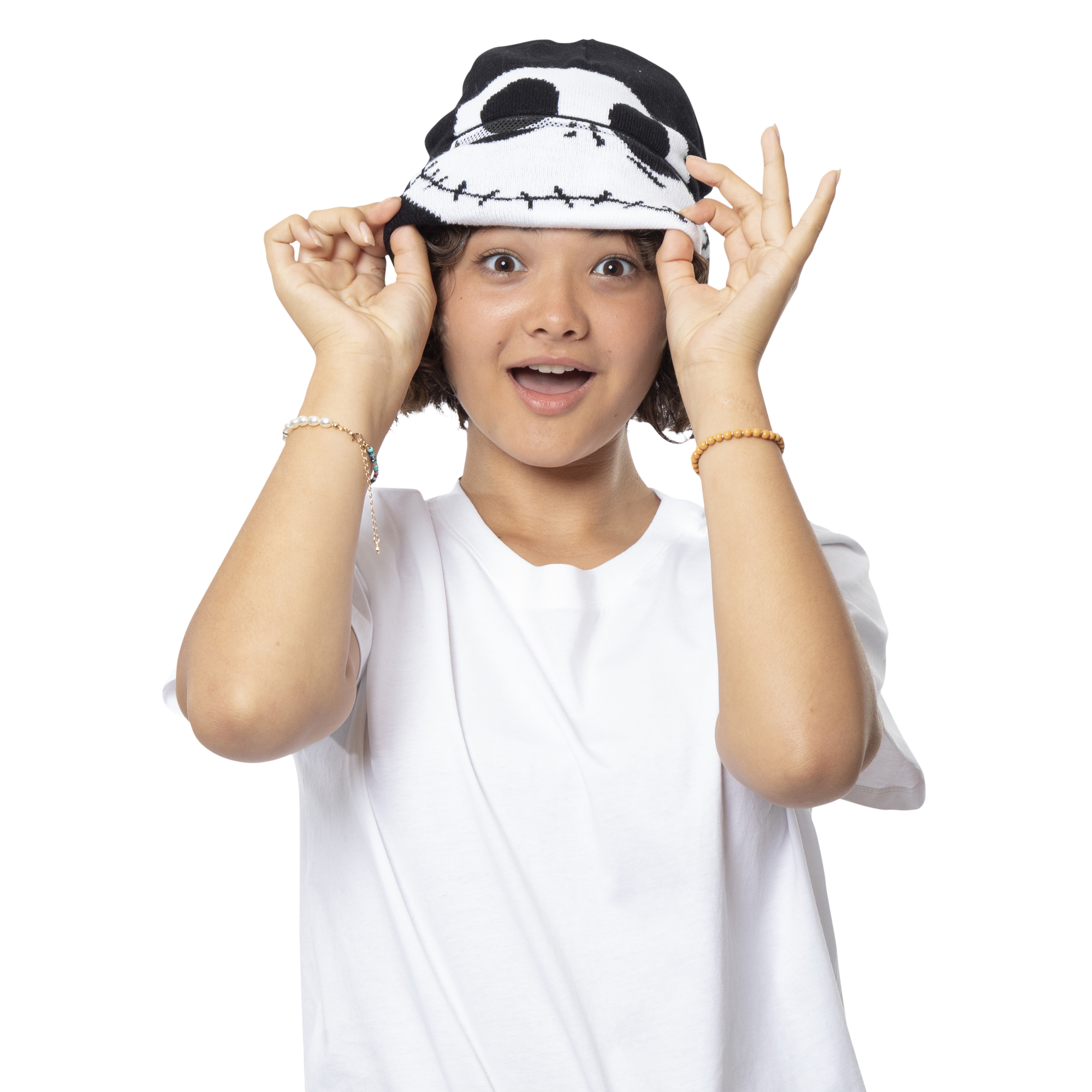 Disney Tim Burton's The Nightmare Before Christmas Jack Skellington Roll Down Beanie Hat