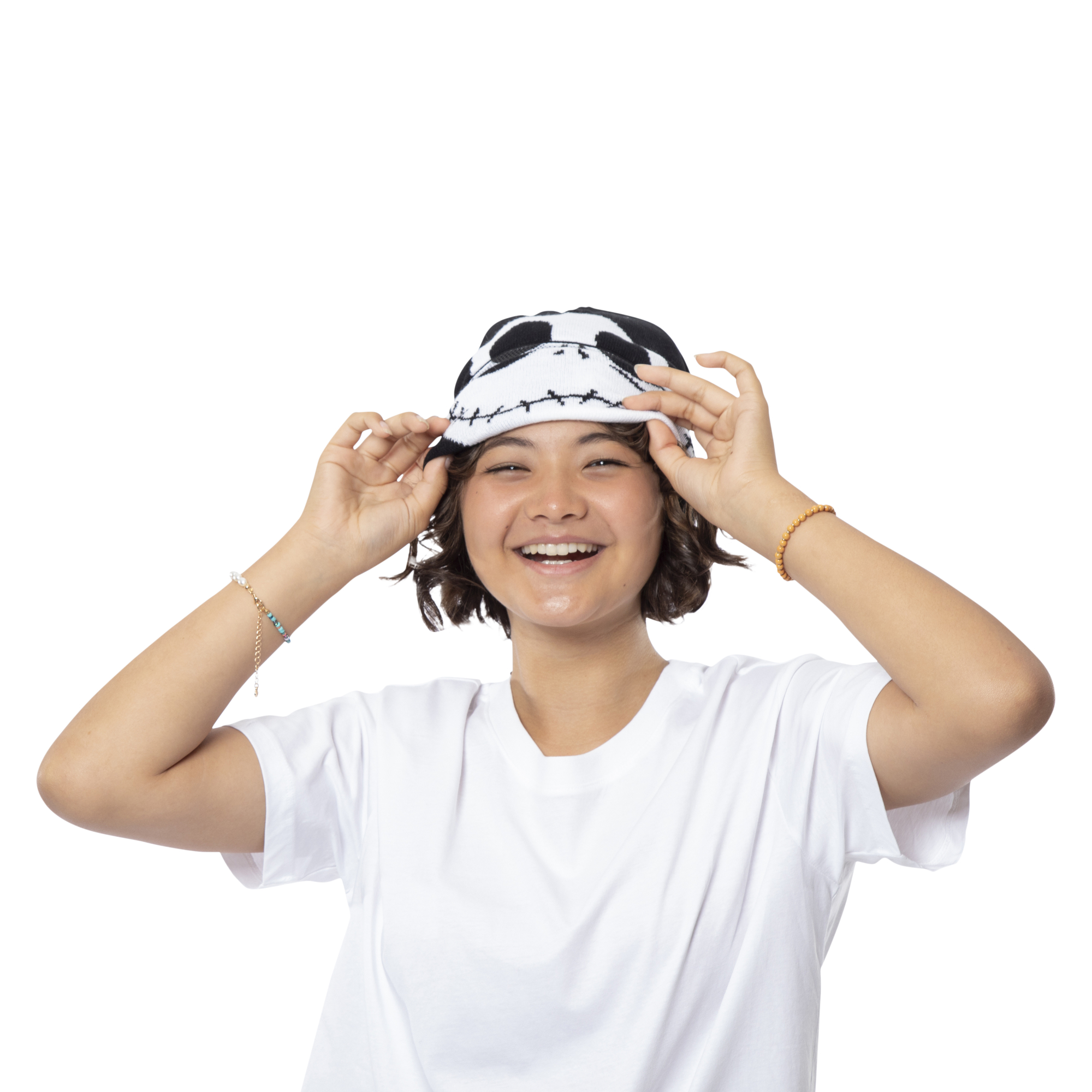 Disney Tim Burton's The Nightmare Before Christmas Jack Skellington Roll Down Beanie Hat