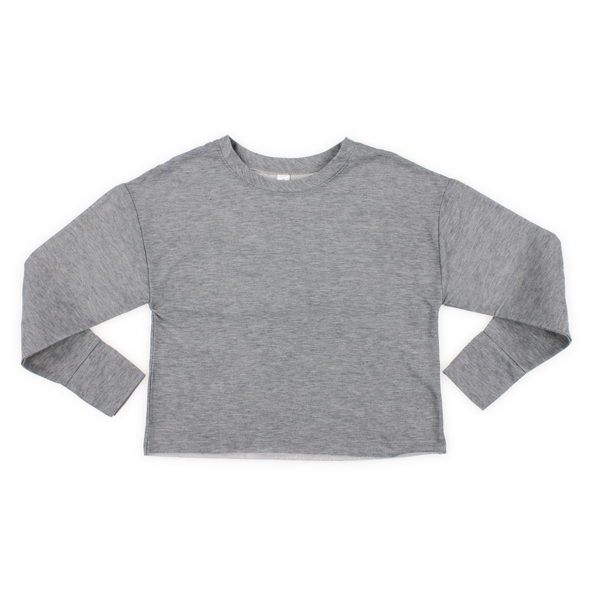Juniors Cropped Sweatshirt Top - Heather Gray
