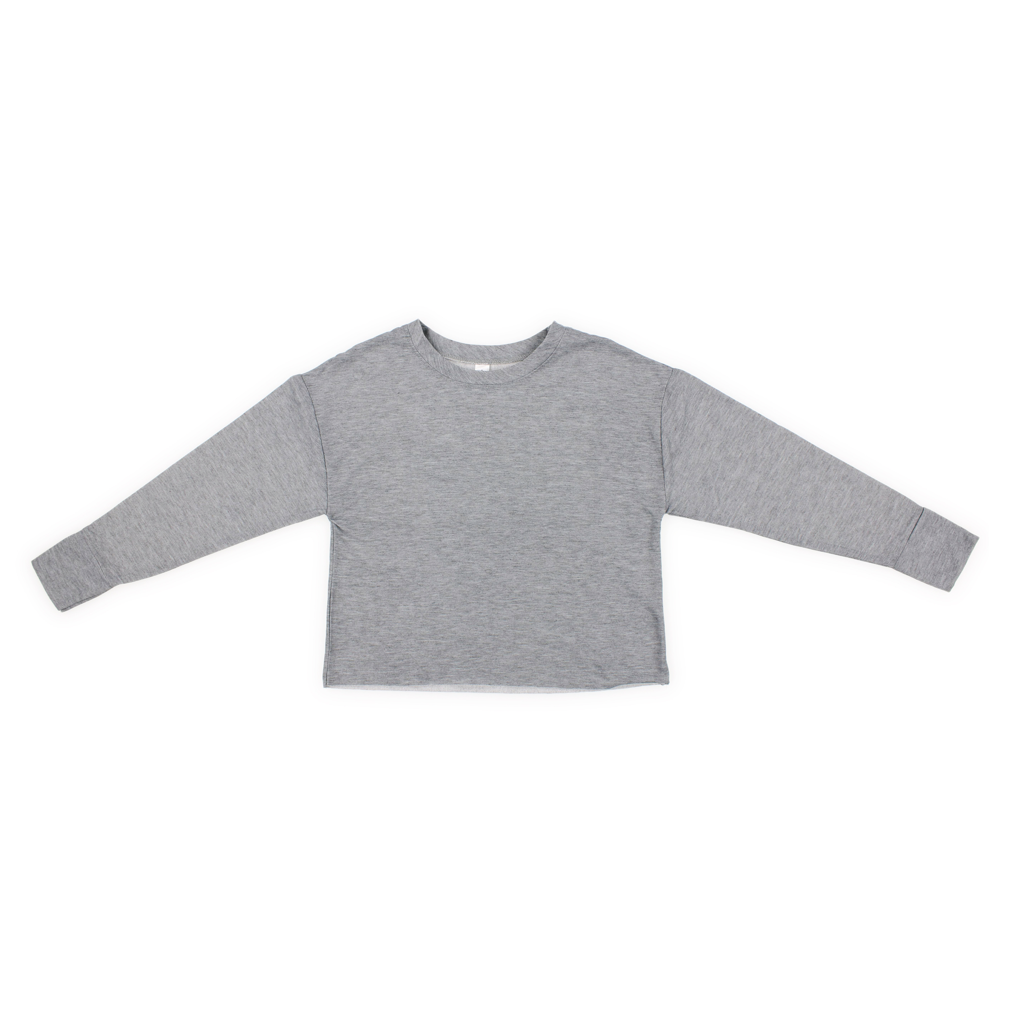 Juniors Cropped Sweatshirt Top - Heather Gray