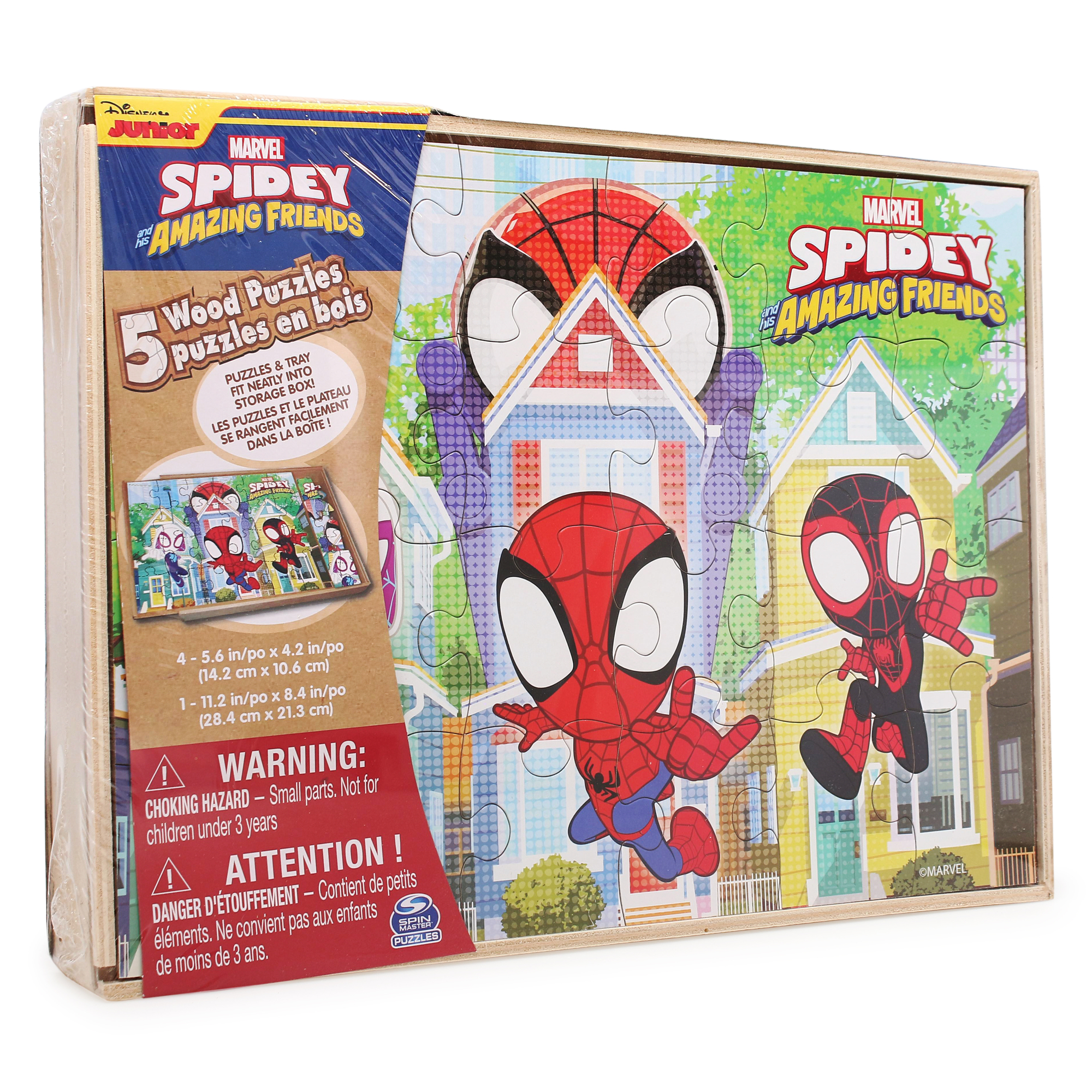 Marvel® Spidey And His Amazing Friends 5 Wood Puzzles & Box Set