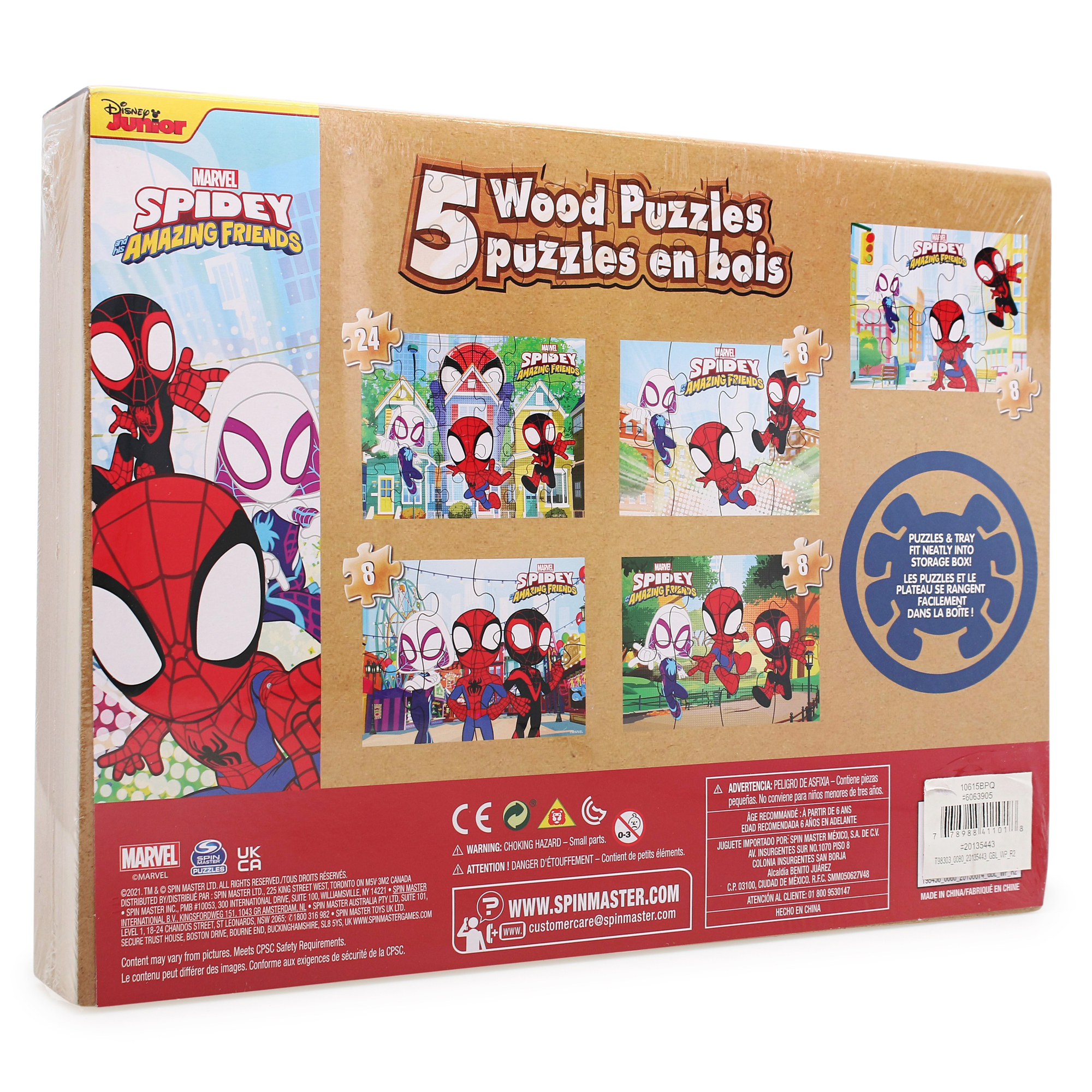 Marvel® Spidey And His Amazing Friends 5 Wood Puzzles & Box Set