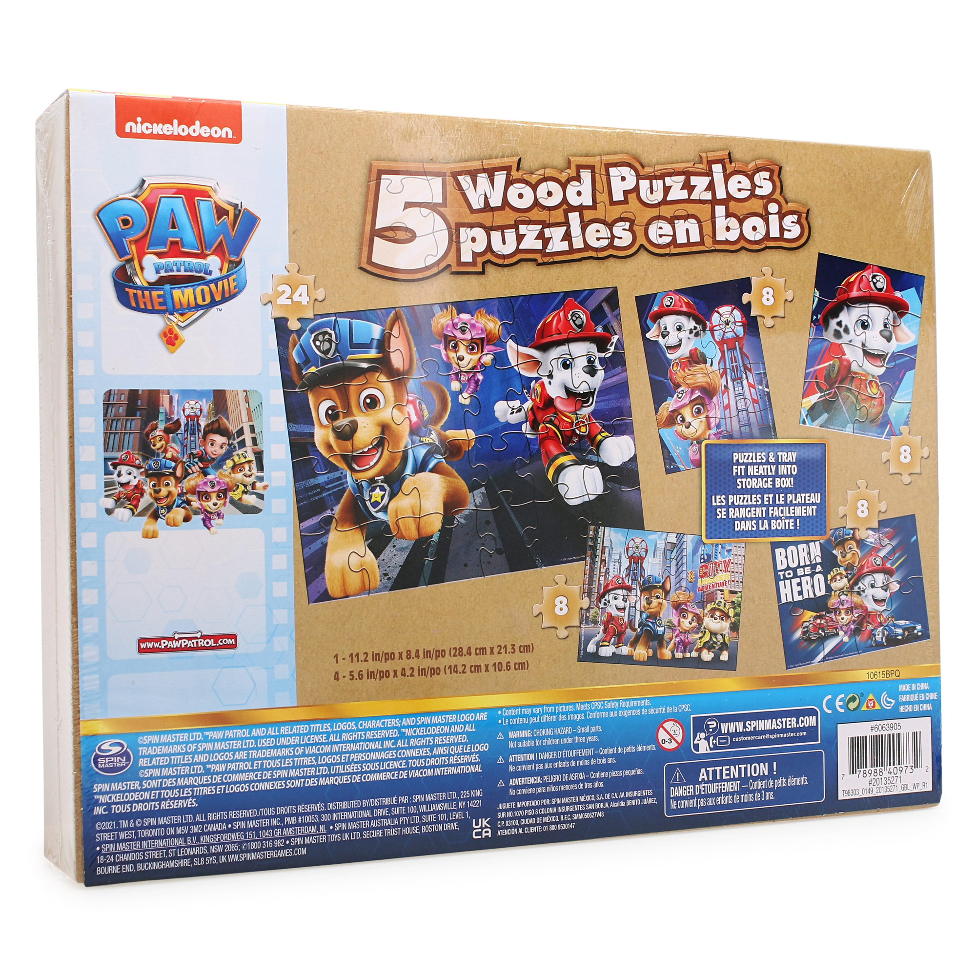 Paw Patrol: The Movie™ 5 Wood Puzzles & Box Set