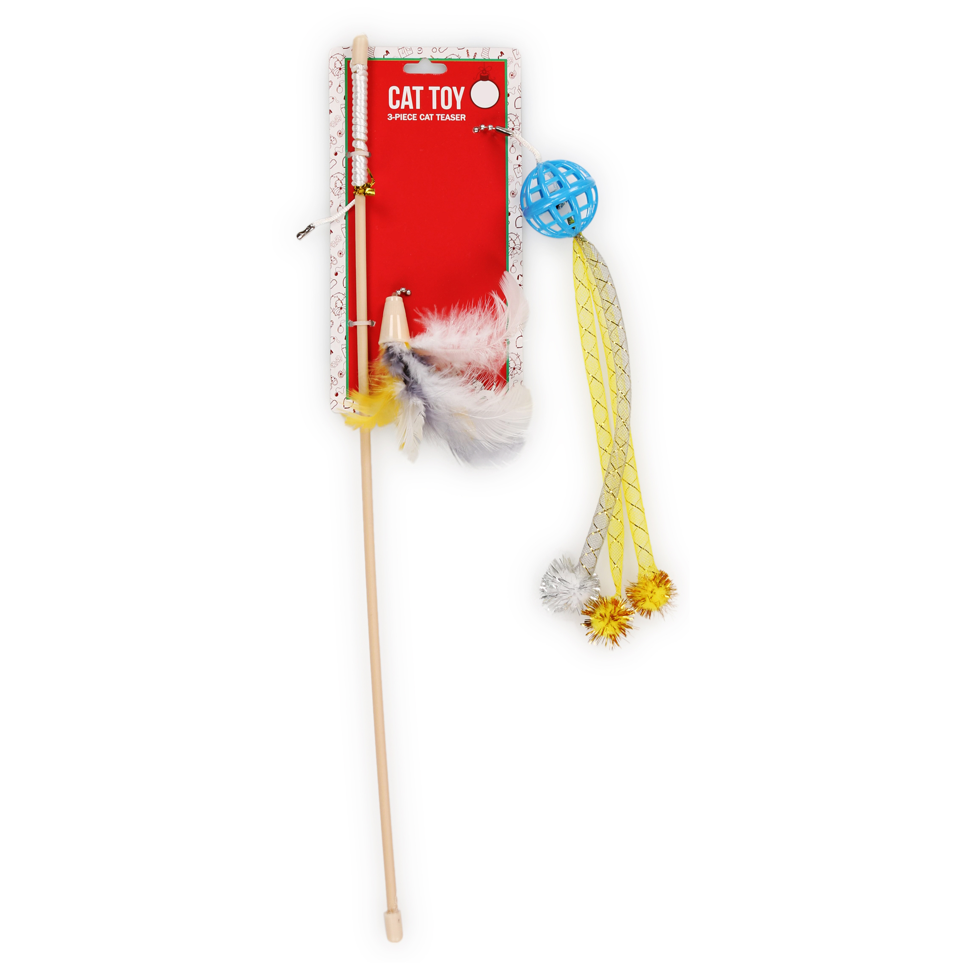 Holiday 3-Piece Cat Teaser Toy Wand