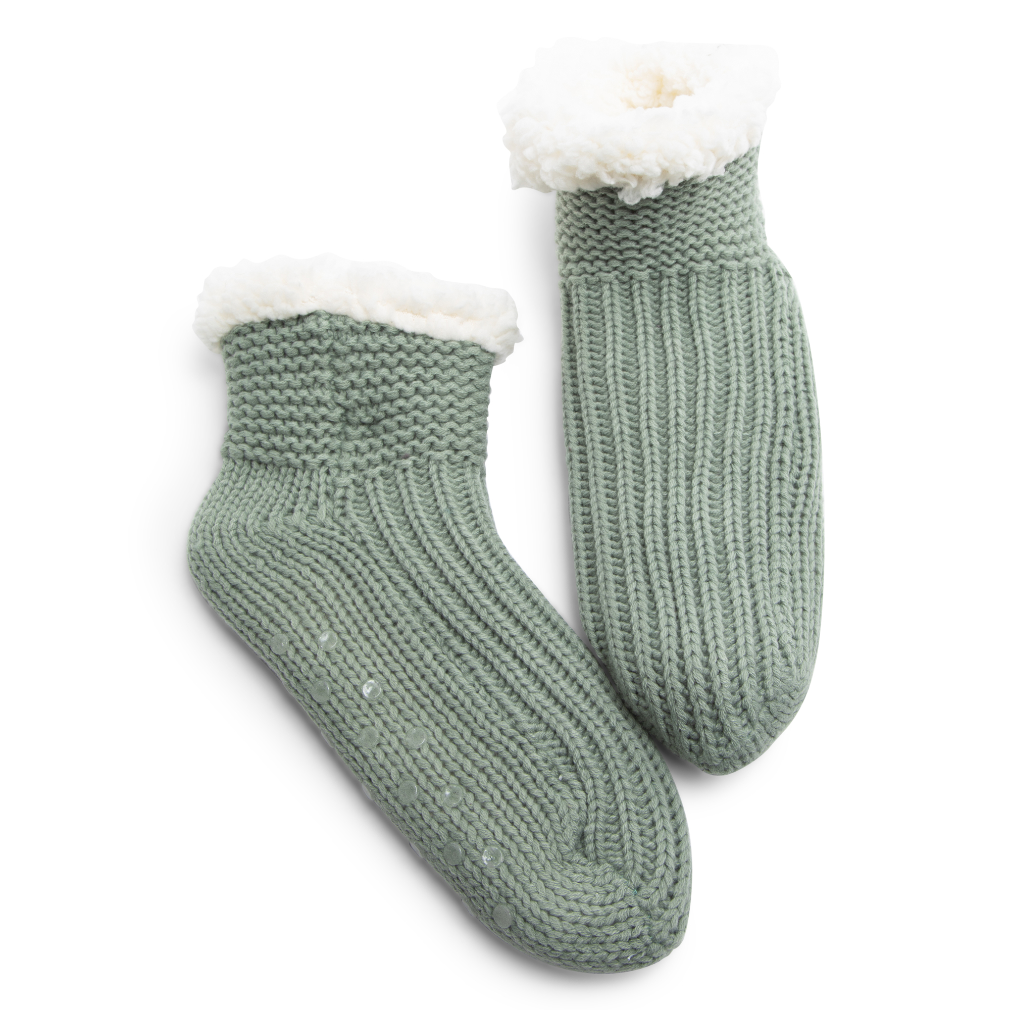 Knit Sherpa Ankle Bootie Slipper Socks