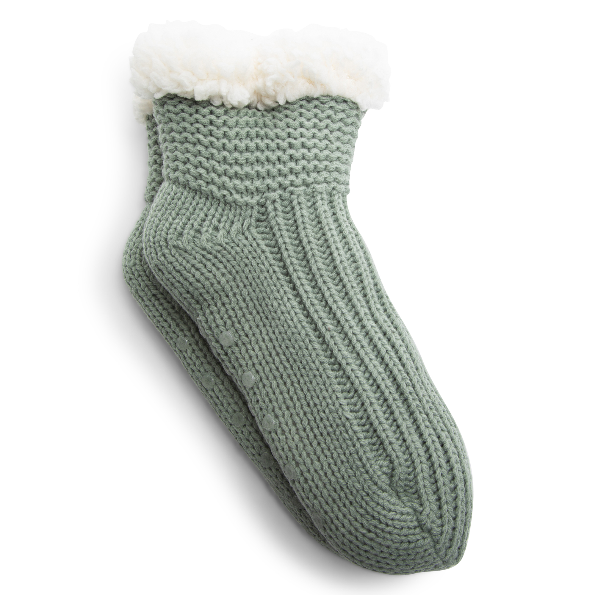 Knit Sherpa Ankle Bootie Slipper Socks