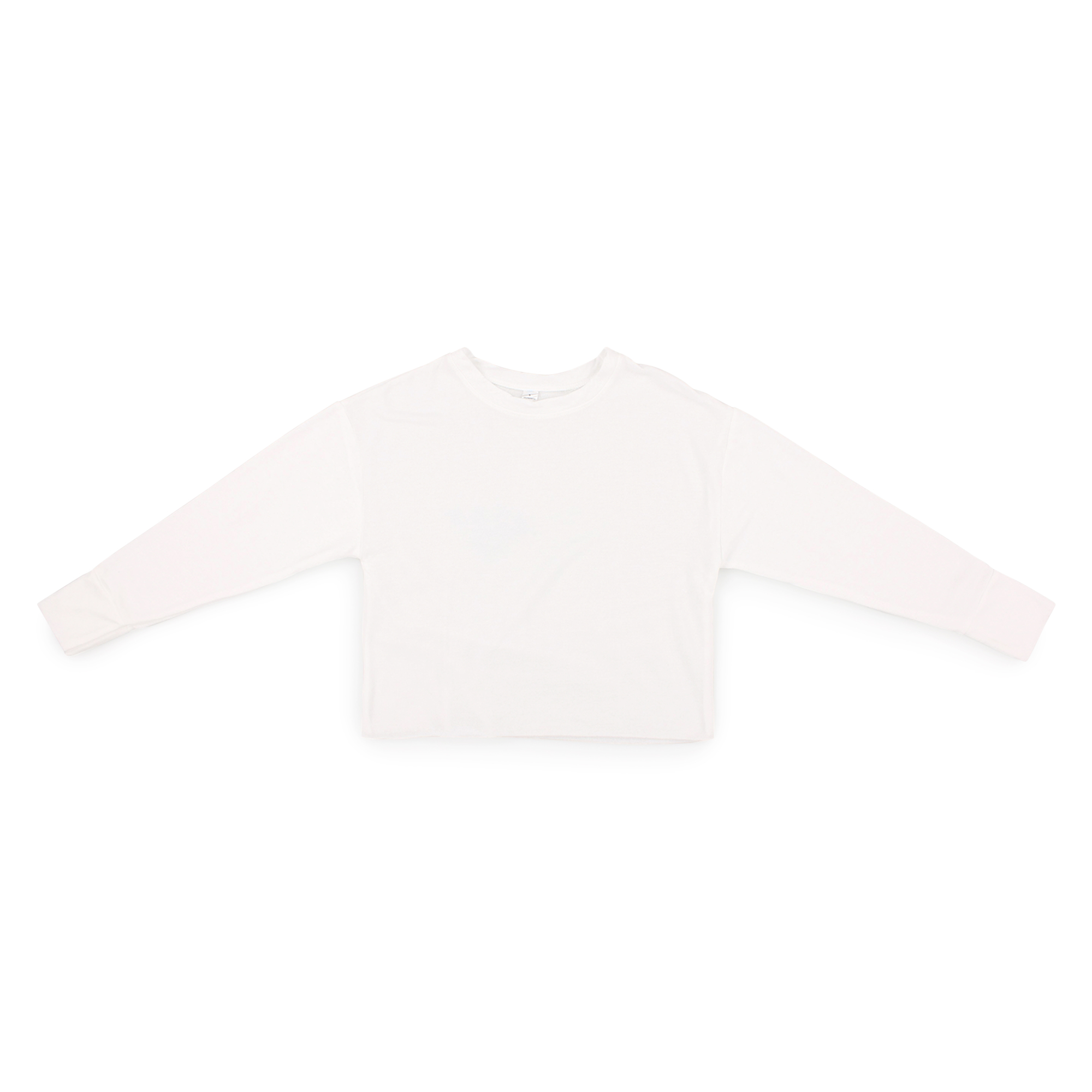 Juniors Cropped Sweatshirt Top - White