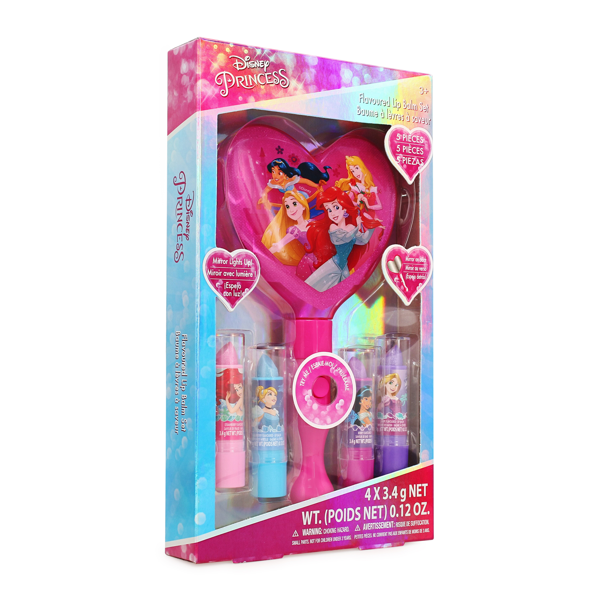 Disney Princess Light-Up Hand Mirror & Lip Balm Set