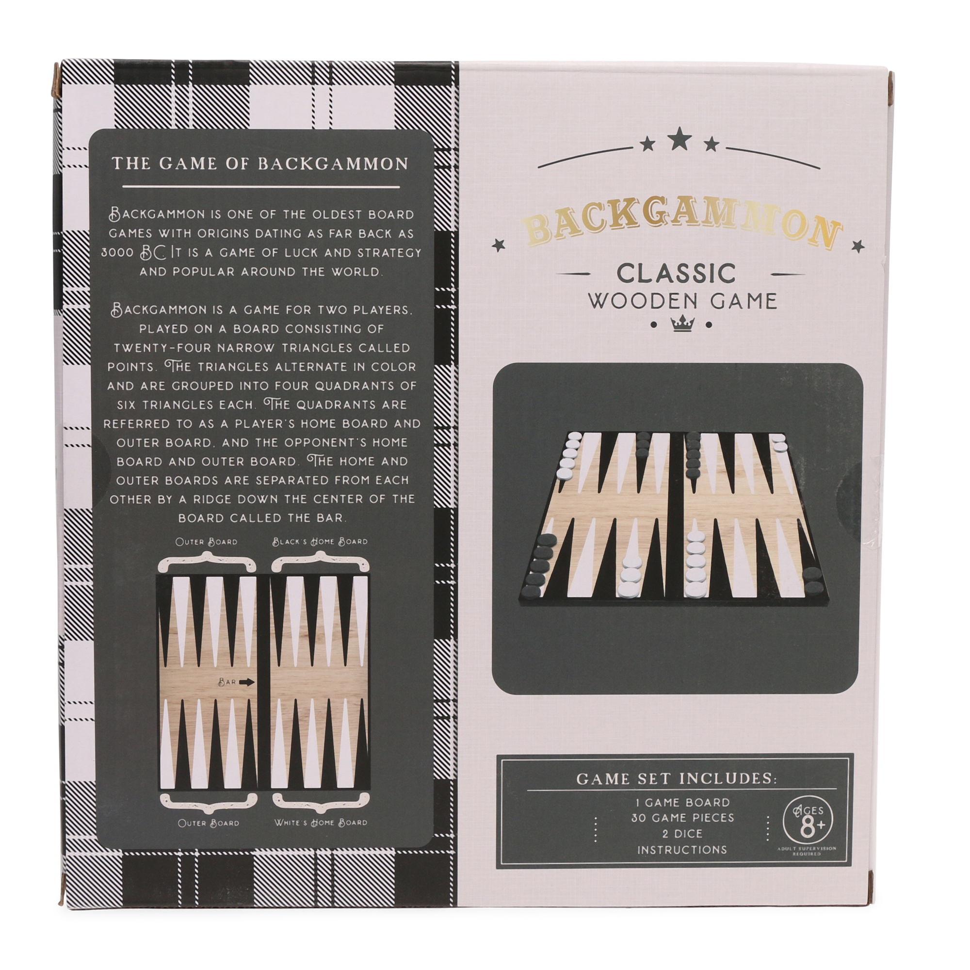 Backgammon Classic Wooden Game