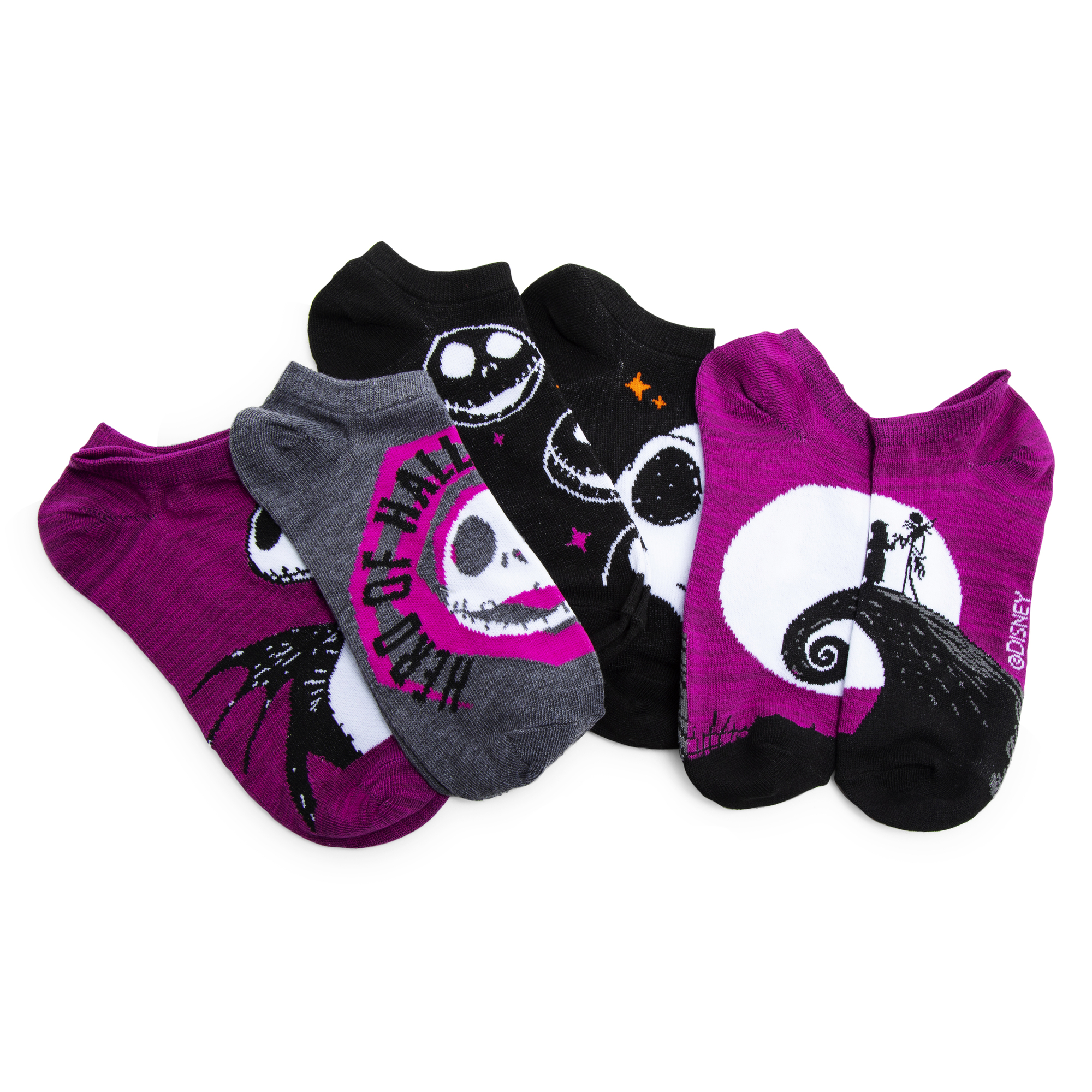 Ladies Disney Tim Burton's The Nightmare Before Christmas™ 5-Pack Ankle Socks