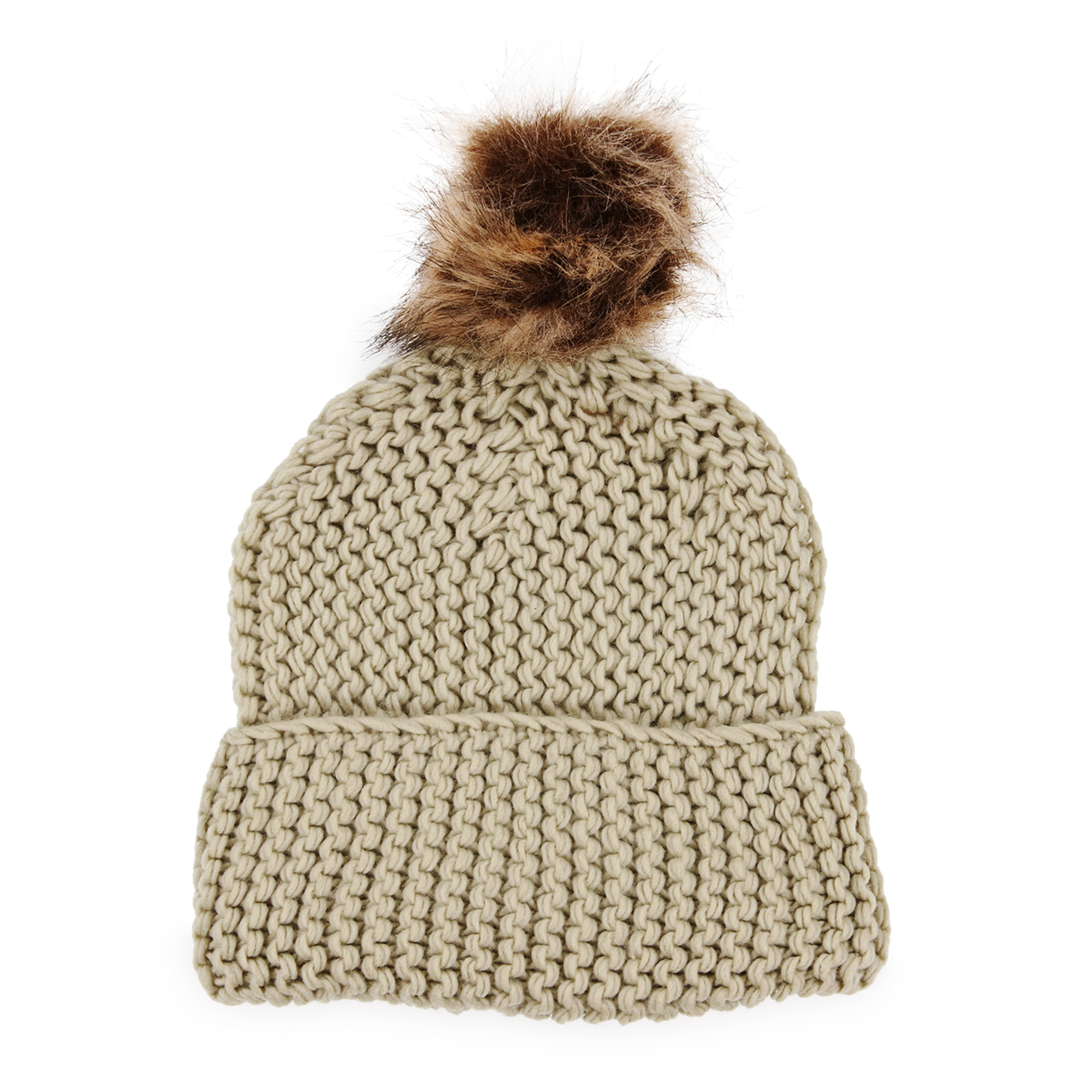 Basic Knit Stitch Pom Beanie