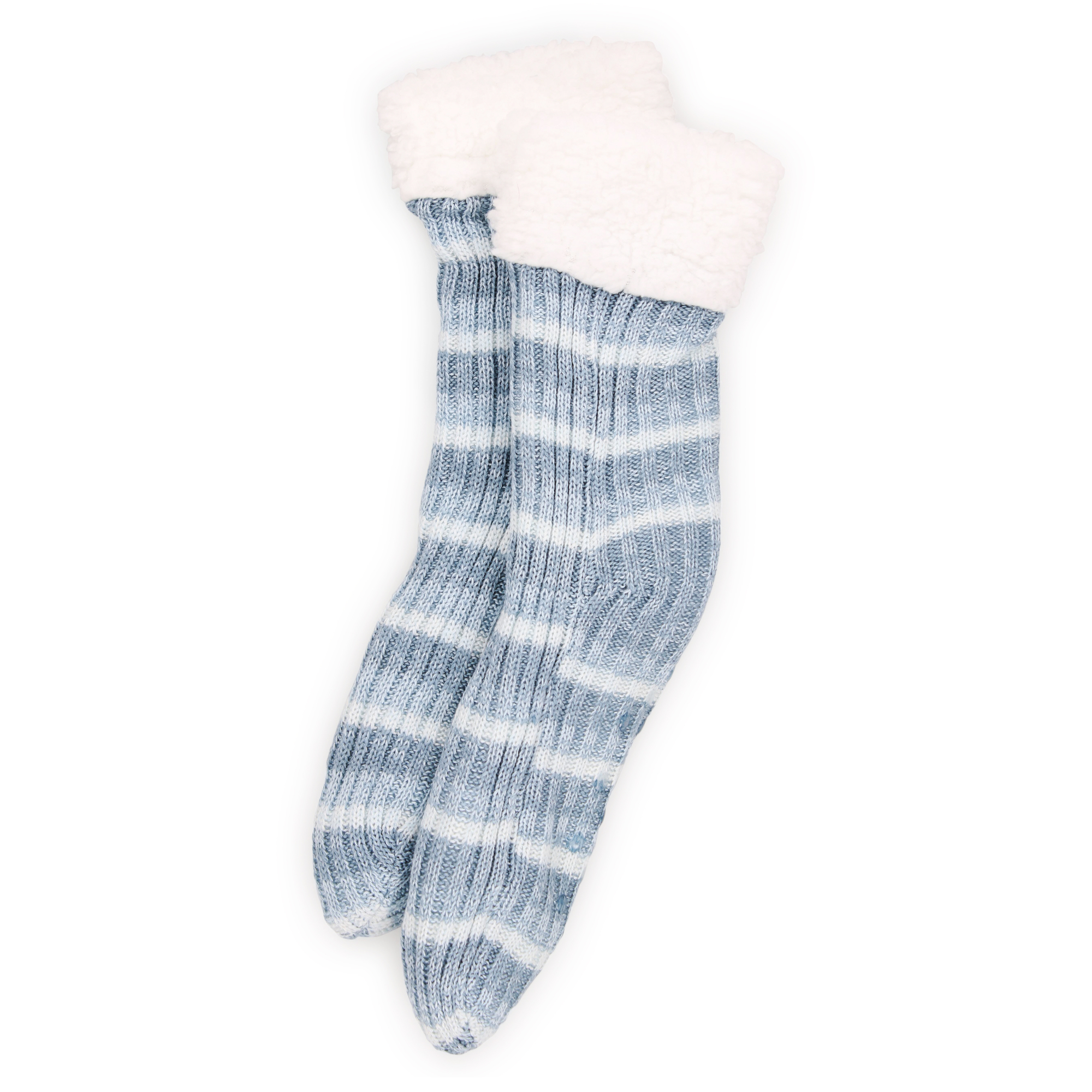 Ombre Stripe Sherpa Slipper Socks