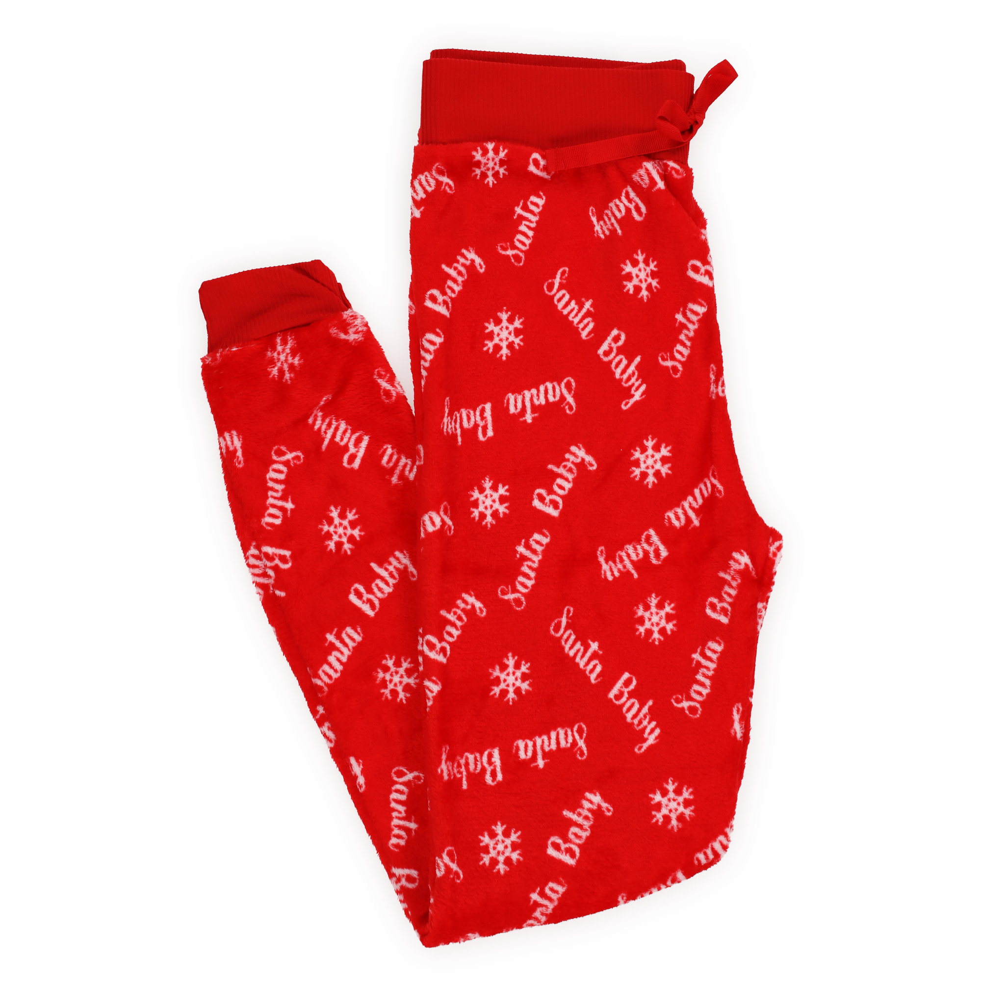 Juniors Plush Joggers - Santa Baby