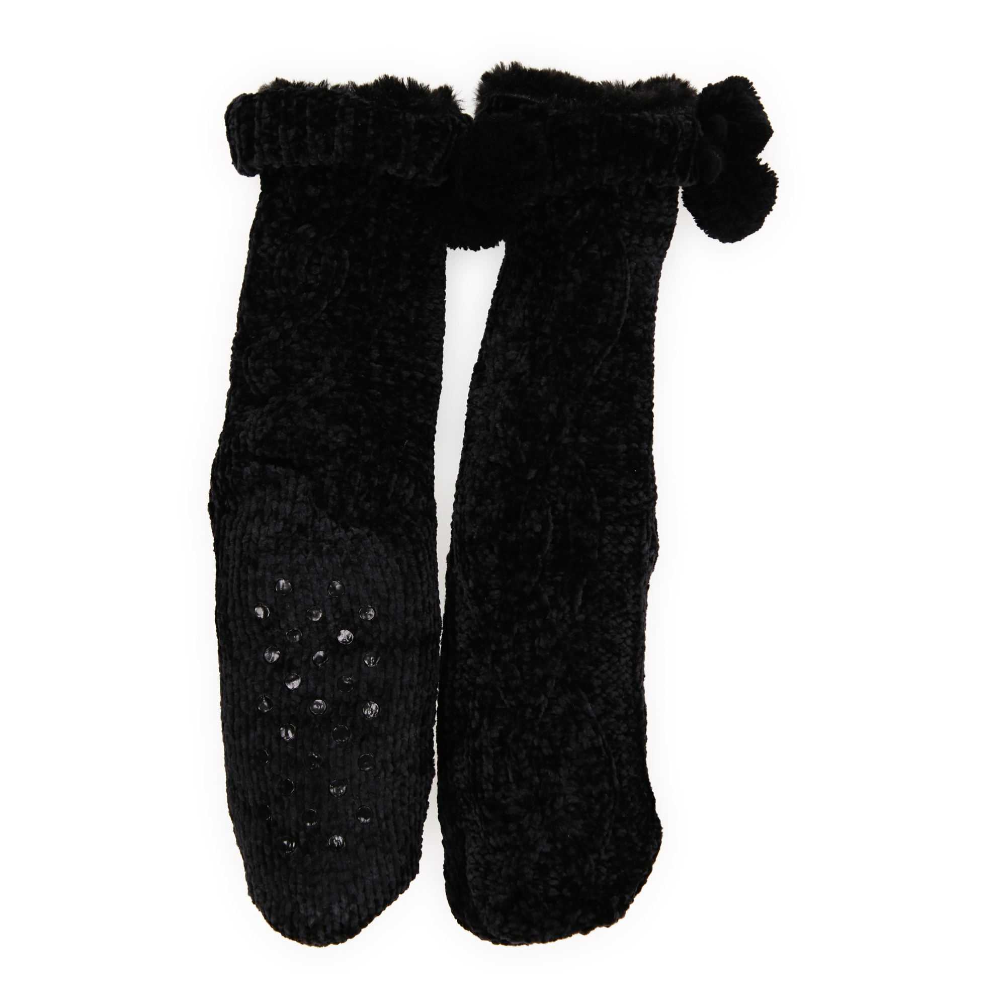 Chenille & Faux Fur Cabin Socks