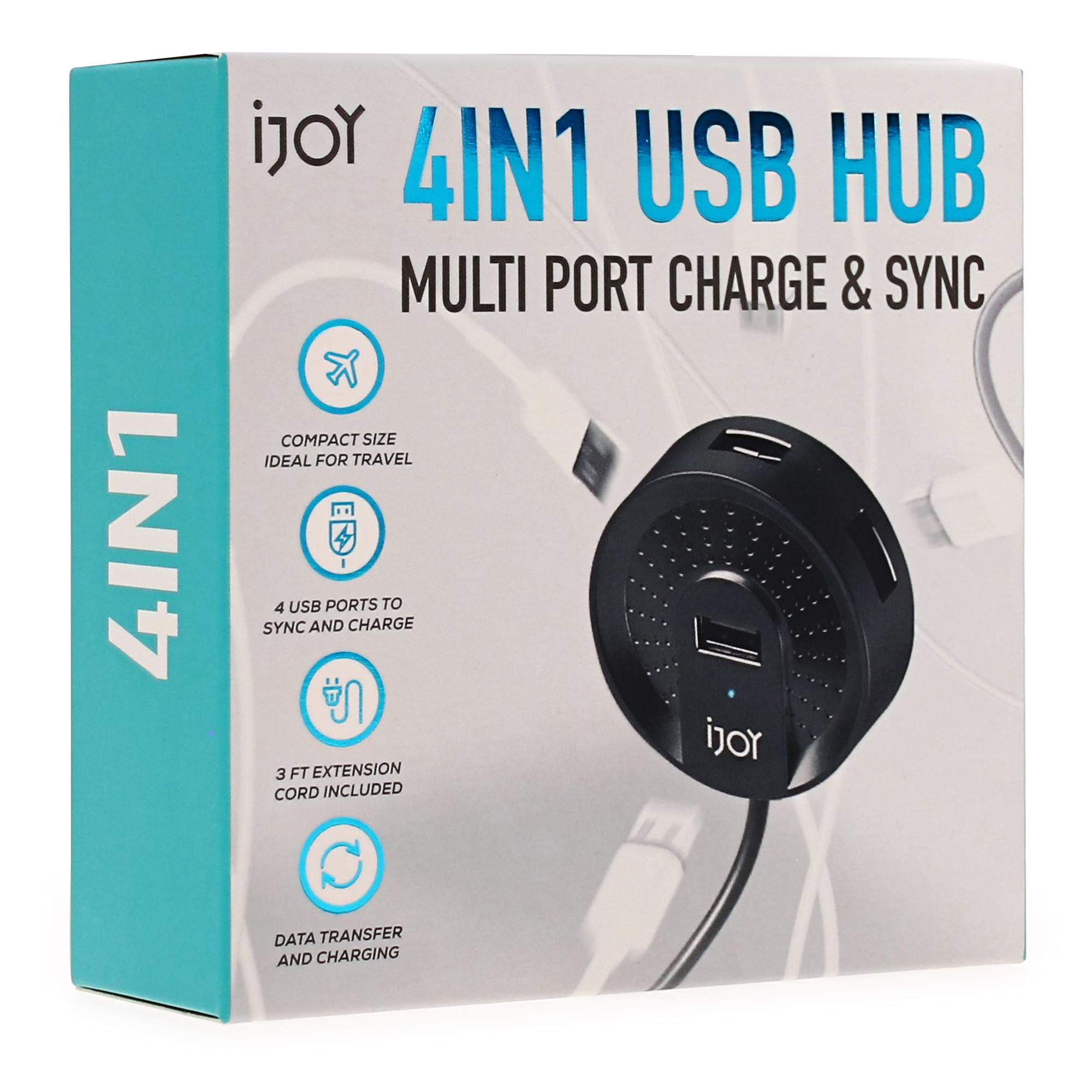 4-in-1 USB Hub Multi-Port Charger