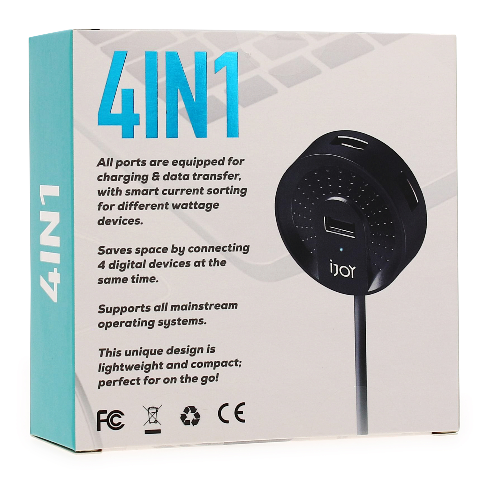 4-in-1 USB Hub Multi-Port Charger