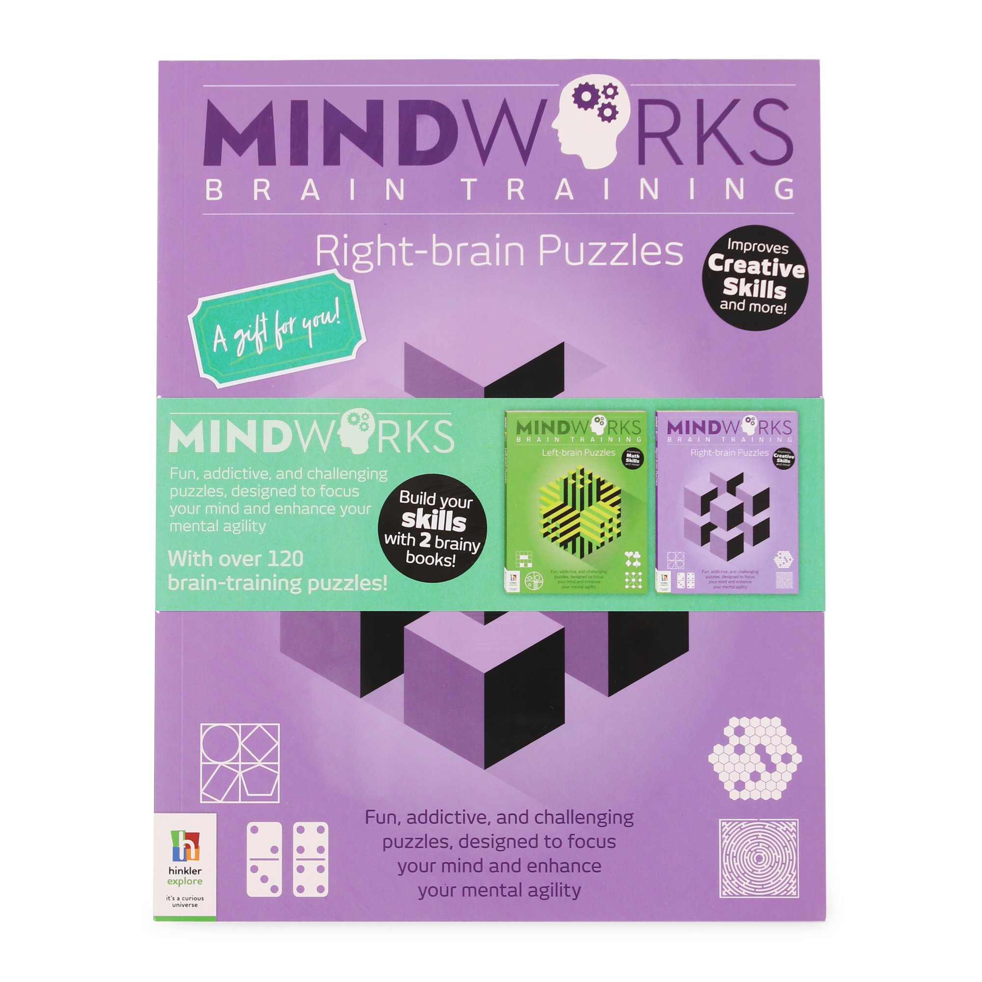 Mindworks Training Puzzle Books Bundle - Left Brain & Right Brain Puzzles