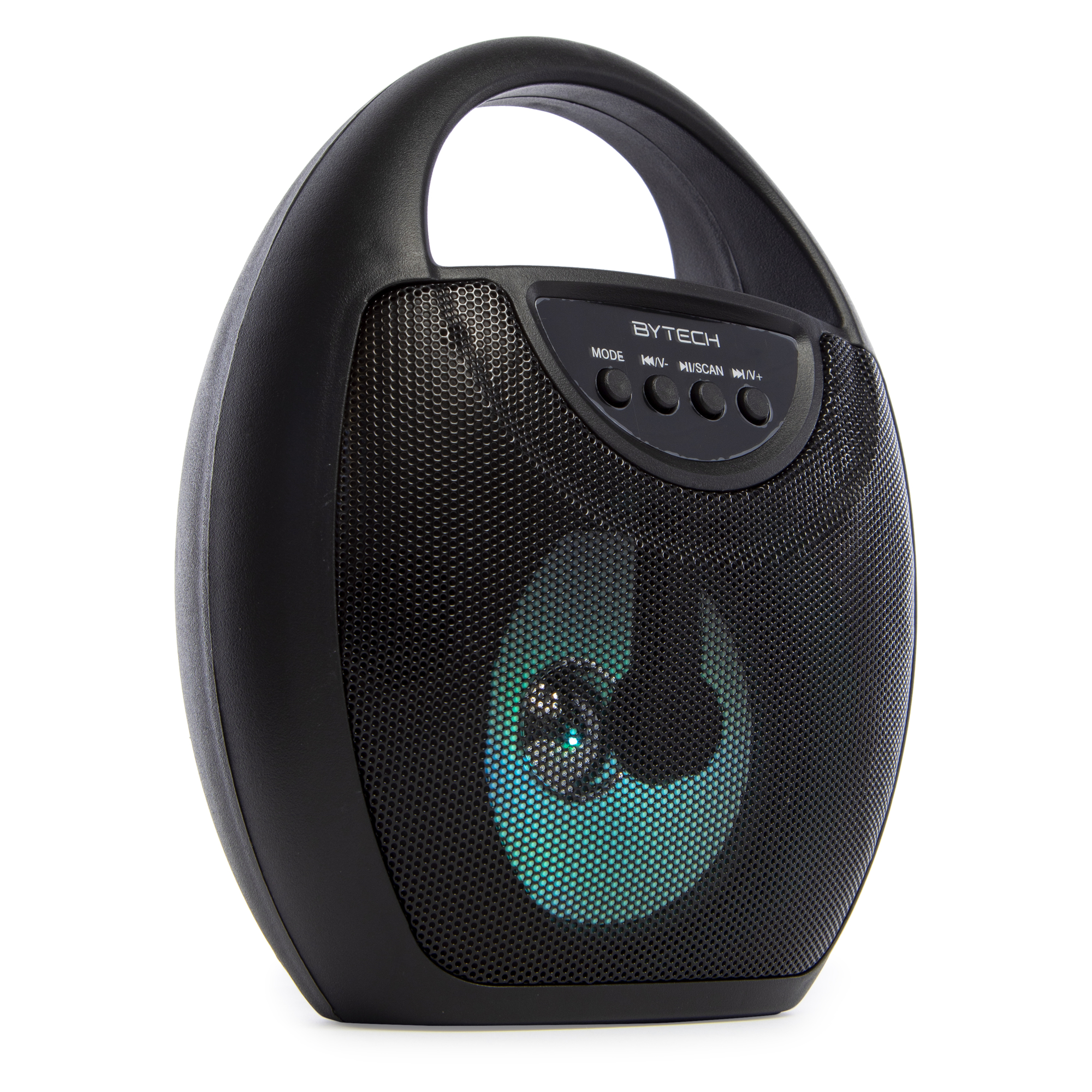 Top Handle On-The-Go Portable Speaker w/ Bluetooth®, Fm Radio, Mic, LED Lights