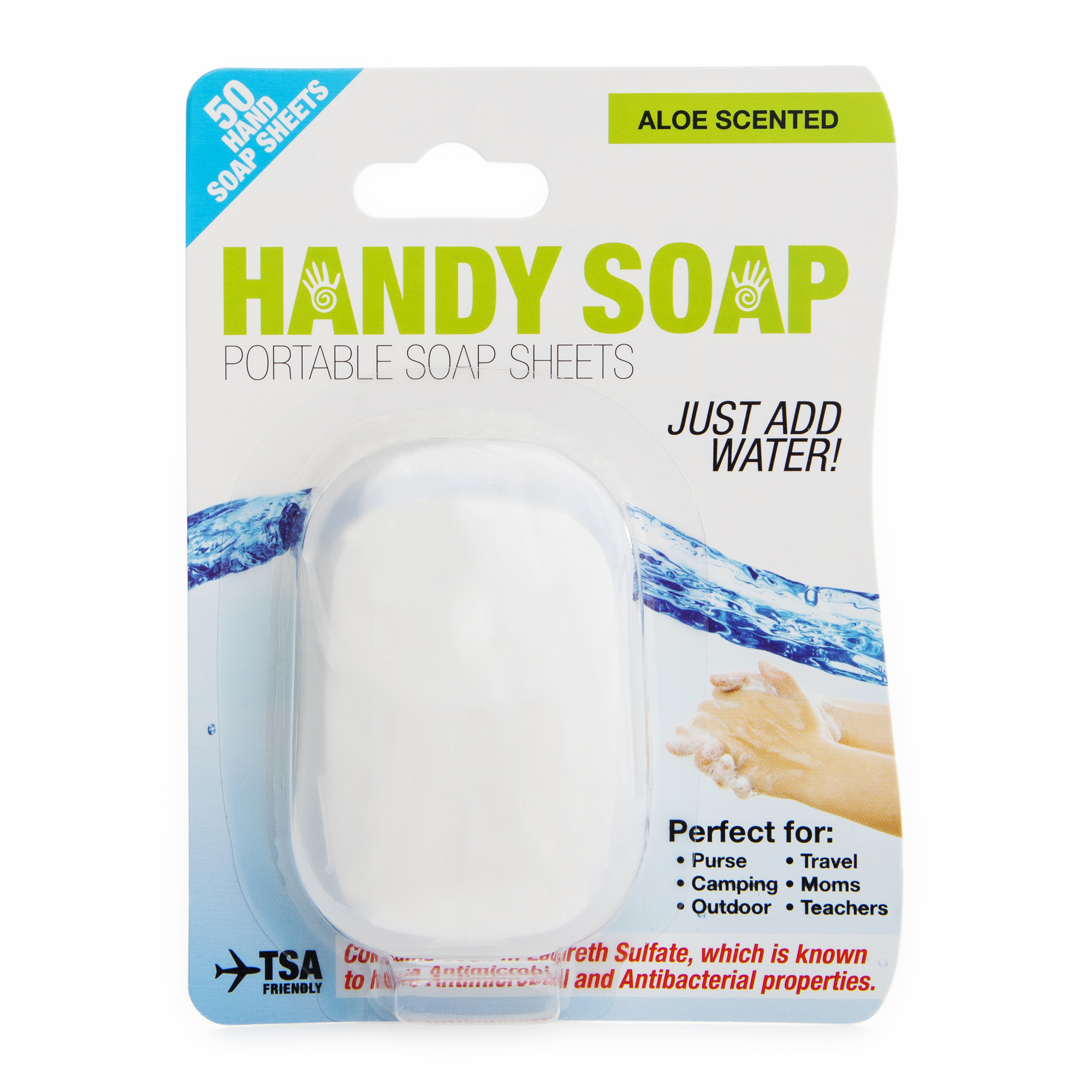 Handy Soap Paper 50-Count Portable Soap Sheets, Aloe Scent