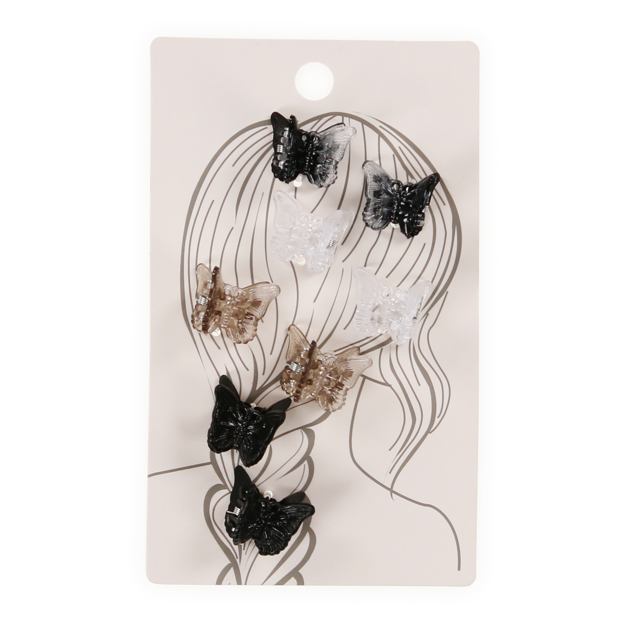 Mini Butterfly Hair Clips 8-Count