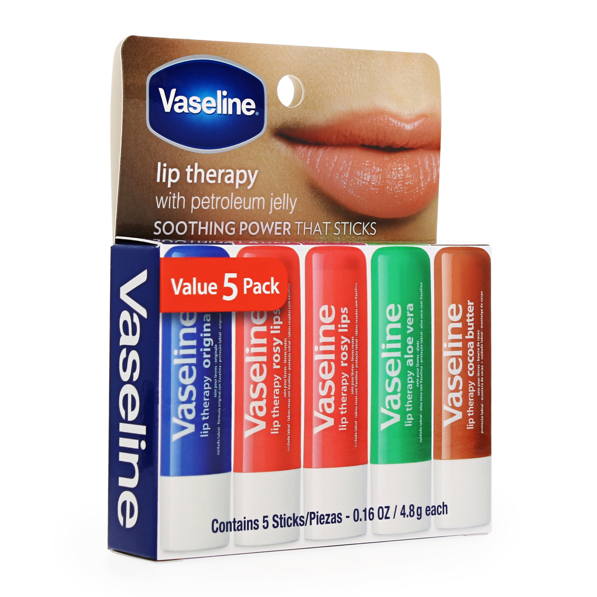 Vaseline Lip Therapy Value 5-Pack