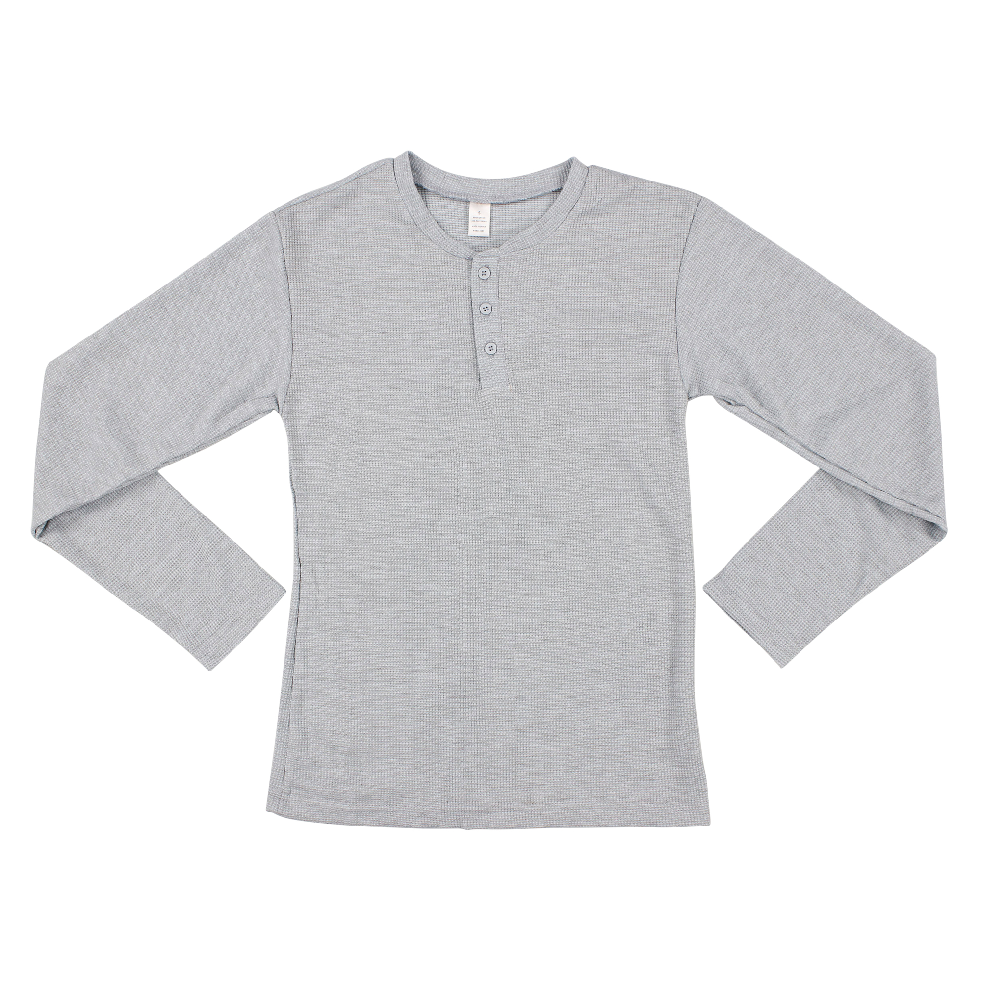 Young Men's Thermal Henley Shirt - Heather Gray