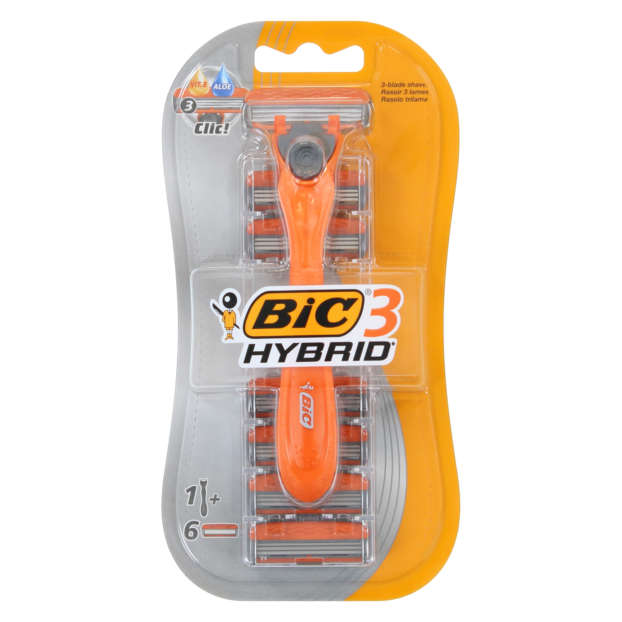 Bic® 3 Hybrid® Razor Handle & 6 Refill Blades