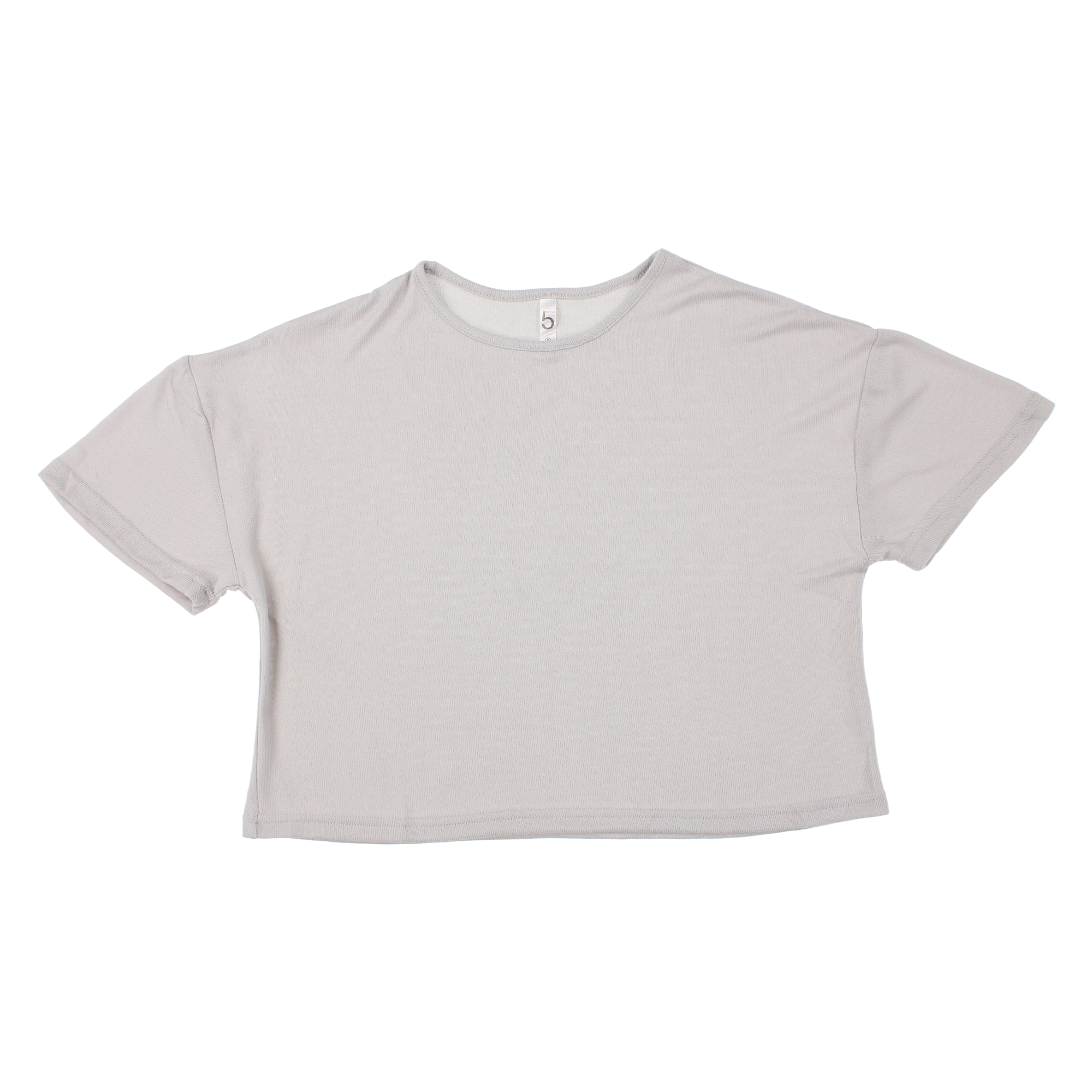 Juniors Boxy Hacci Top - Gray