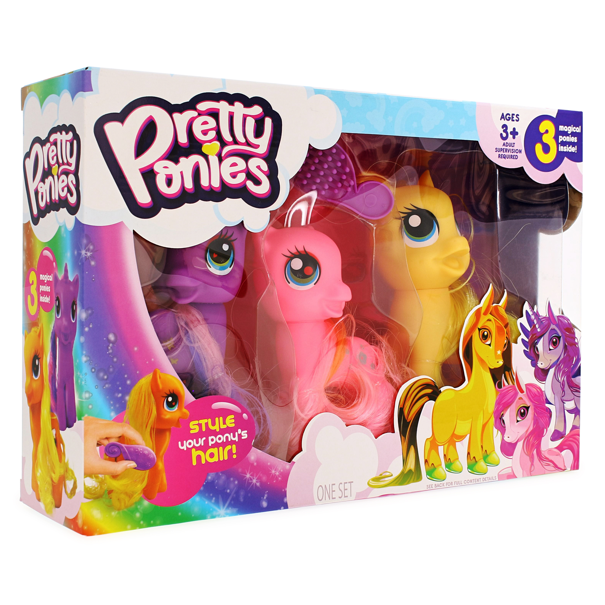 Pretty Ponies Playset With 3 Pony Figures