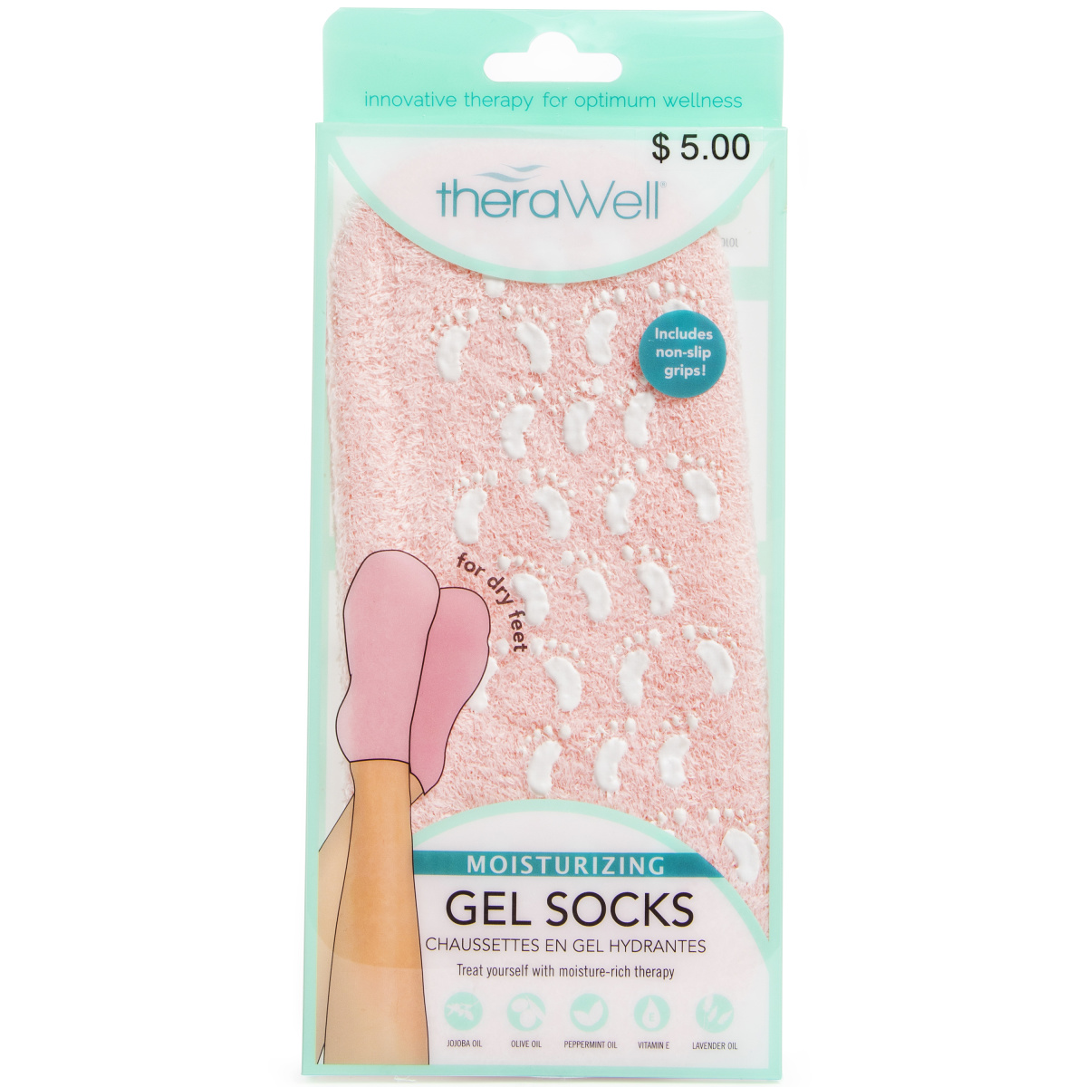 Moisturizing Gel Socks For Dry Feet - Pink