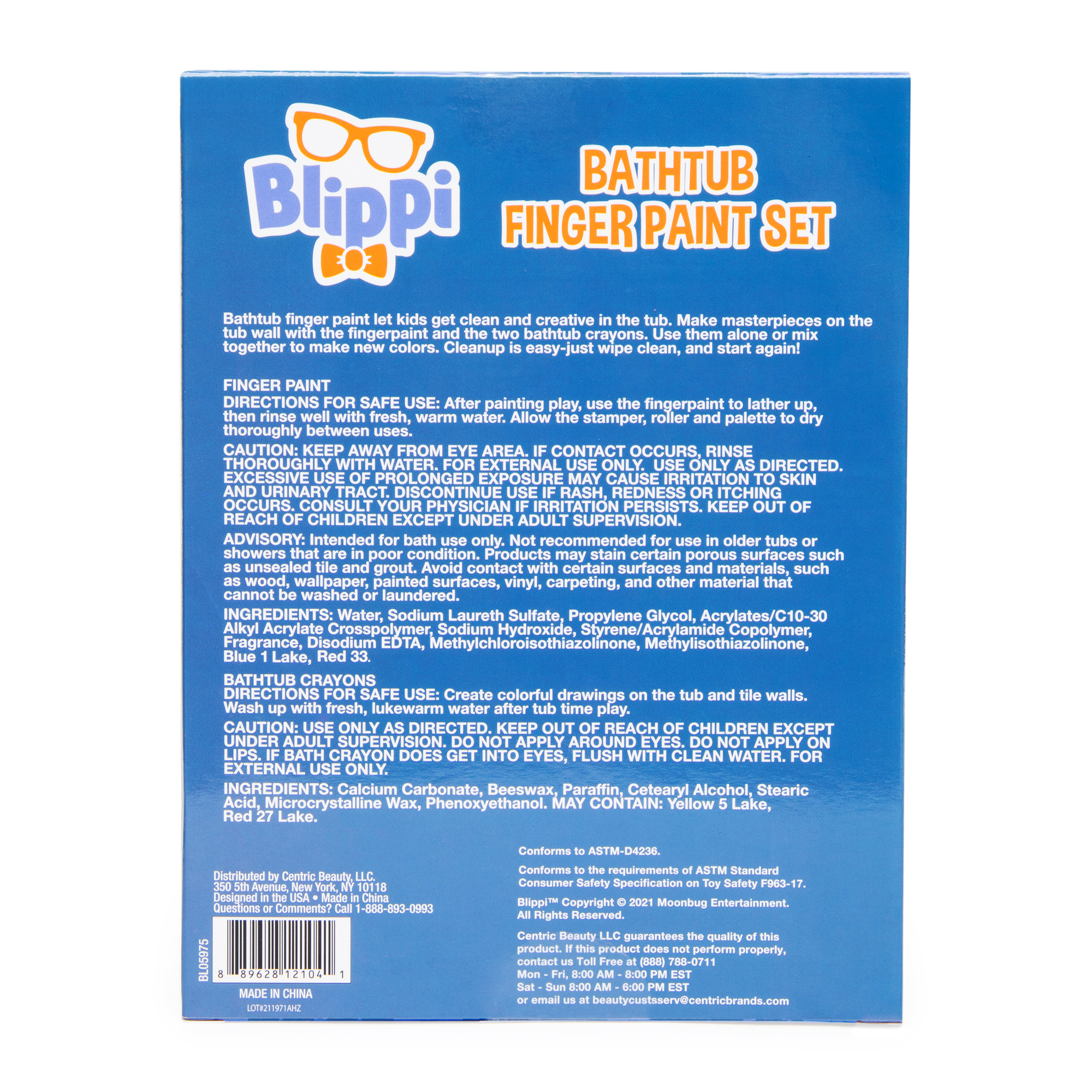 Blippi® Bathtub Finger Paint Set 5-Piece