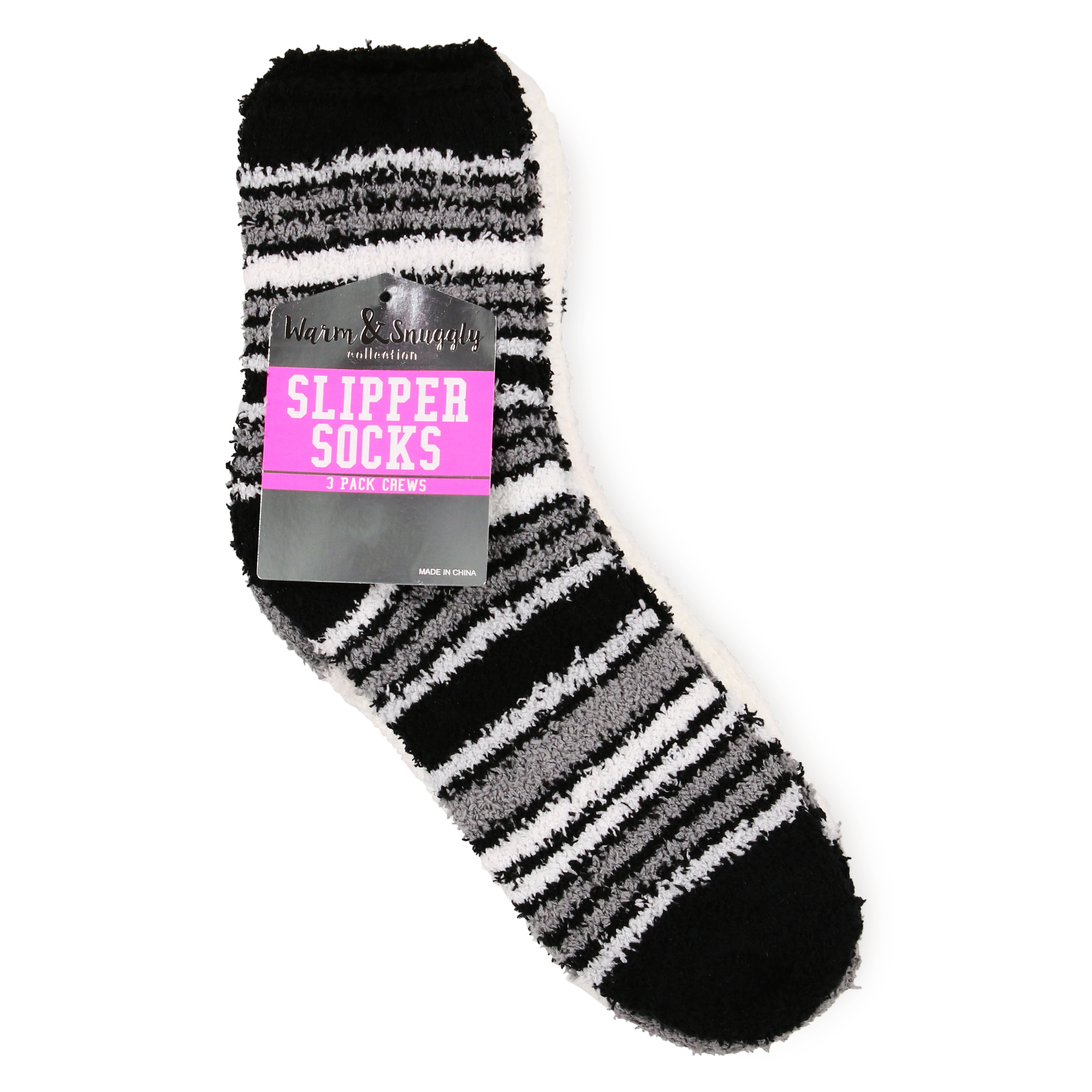 Fuzzy Slipper Socks 3-Pair Multipack