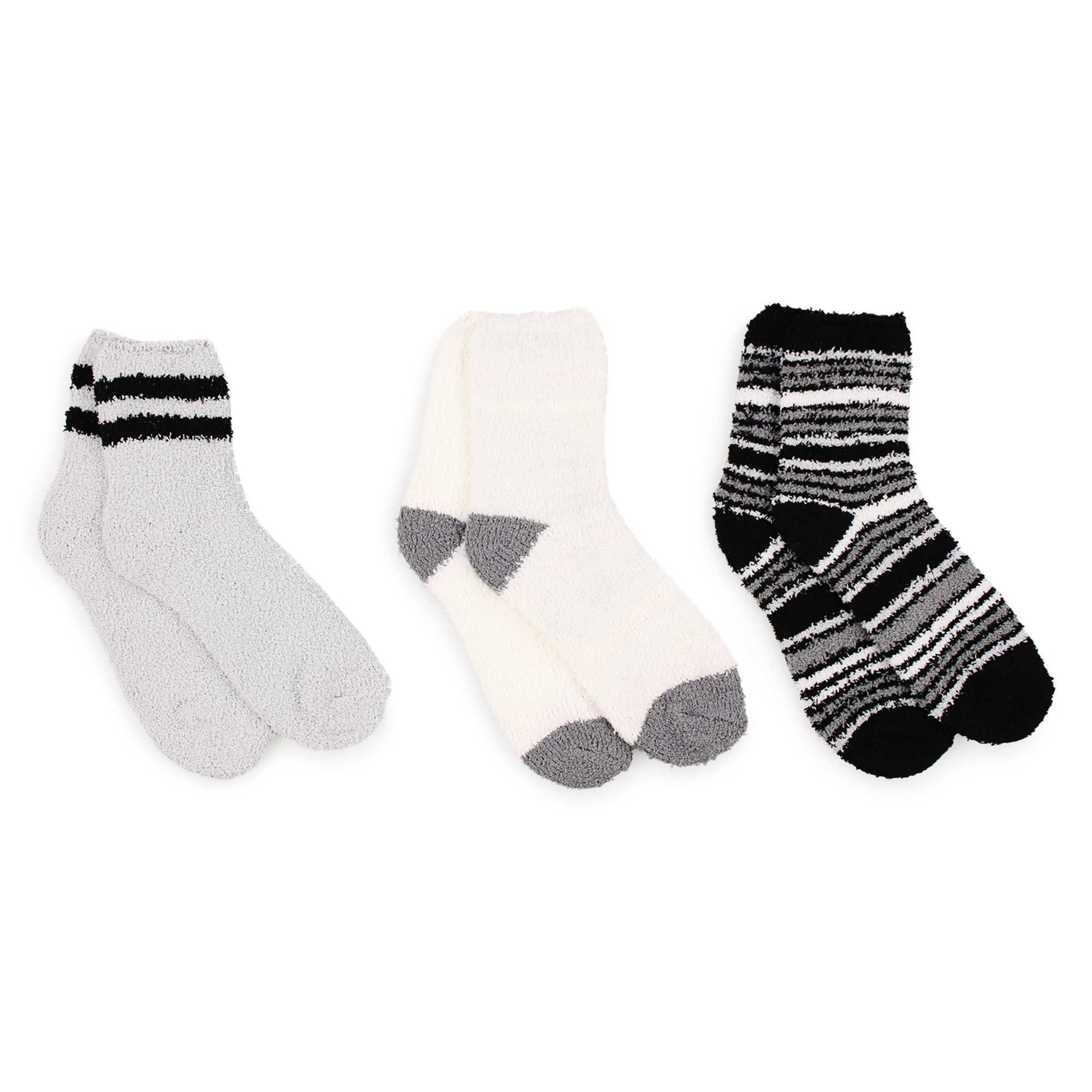 Fuzzy Slipper Socks 3-Pair Multipack