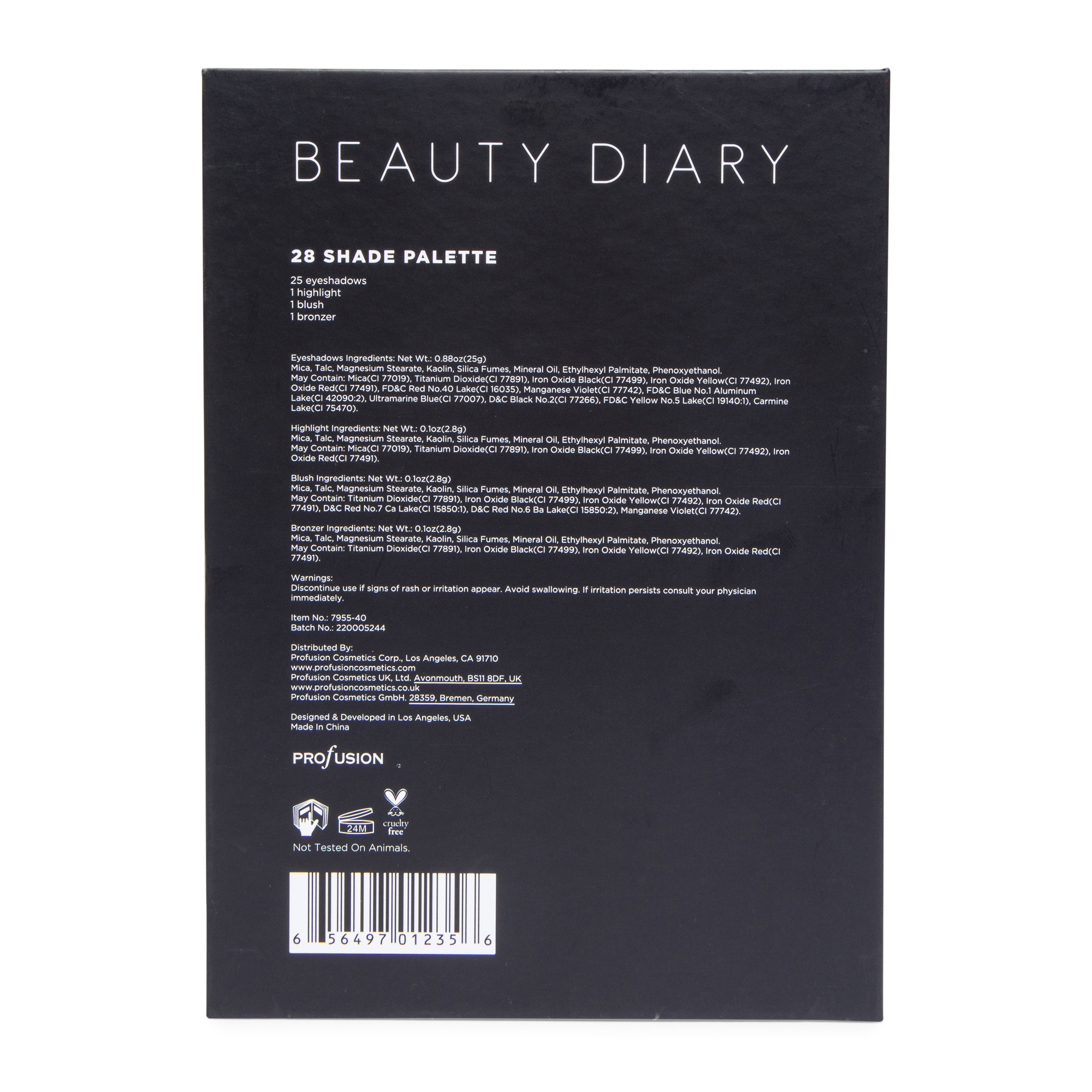 Profusion® Beauty Diary 28-Piece Makeup Palette - Pink Leopard