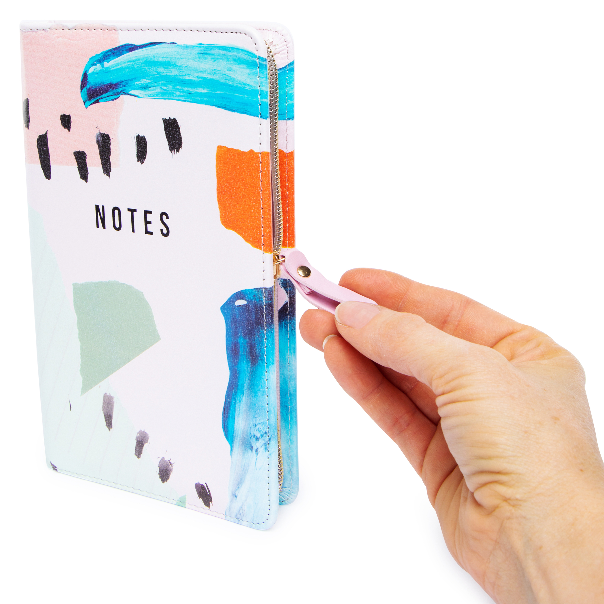 Printed Padded Zipper Notebook 8in x 6in