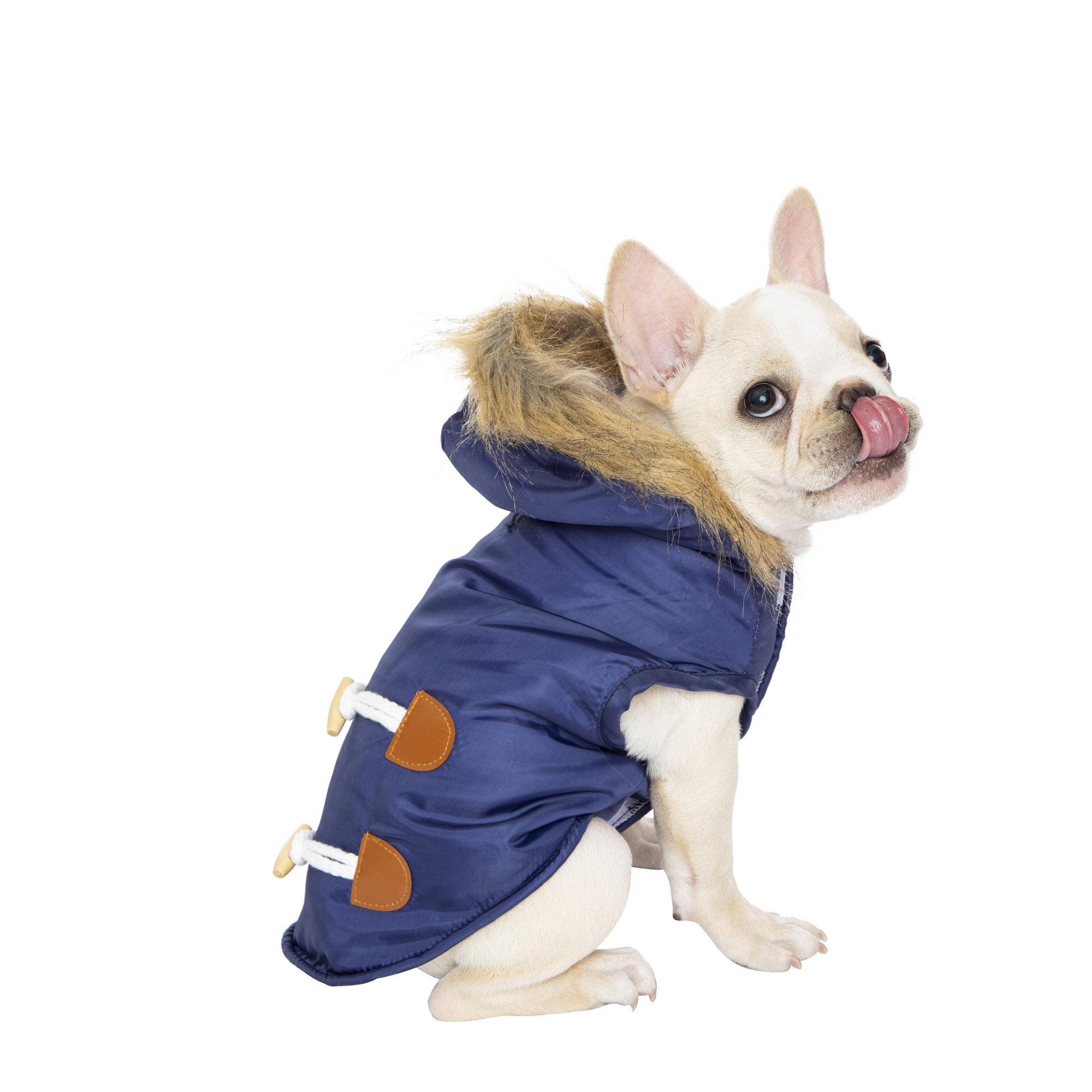Pet Bomber Jacket w/ Faux Fur Trim